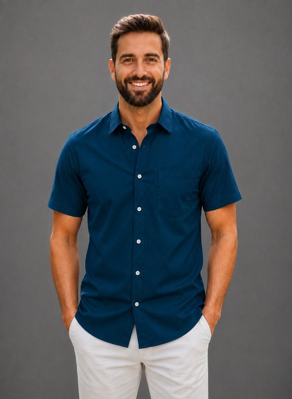 Men Regular Fit Solid Spread Collar Casual Shirt-image-39