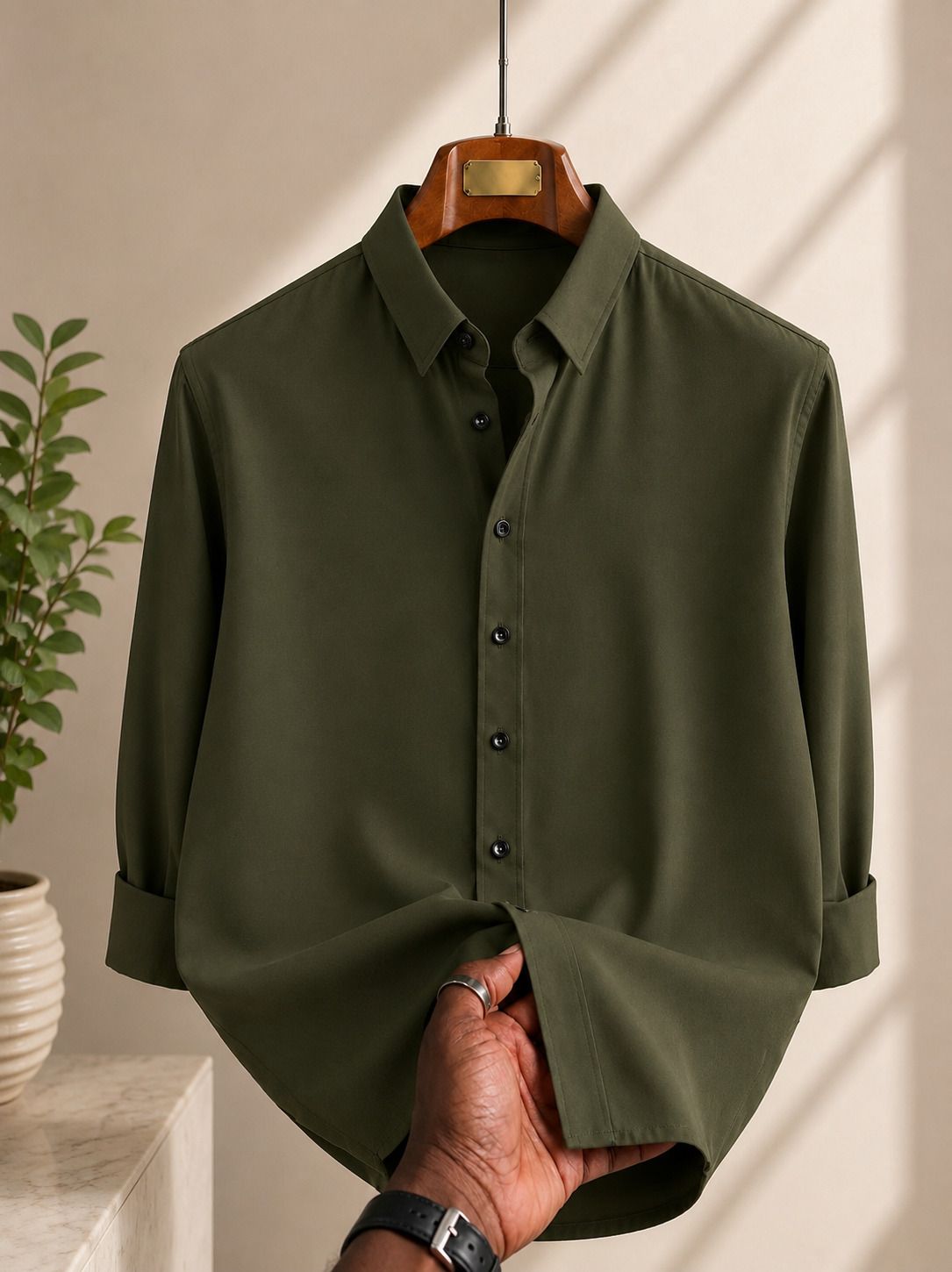 marmic fab Men Regular Fit Solid Spread Collar Formal Shirt-picture-31