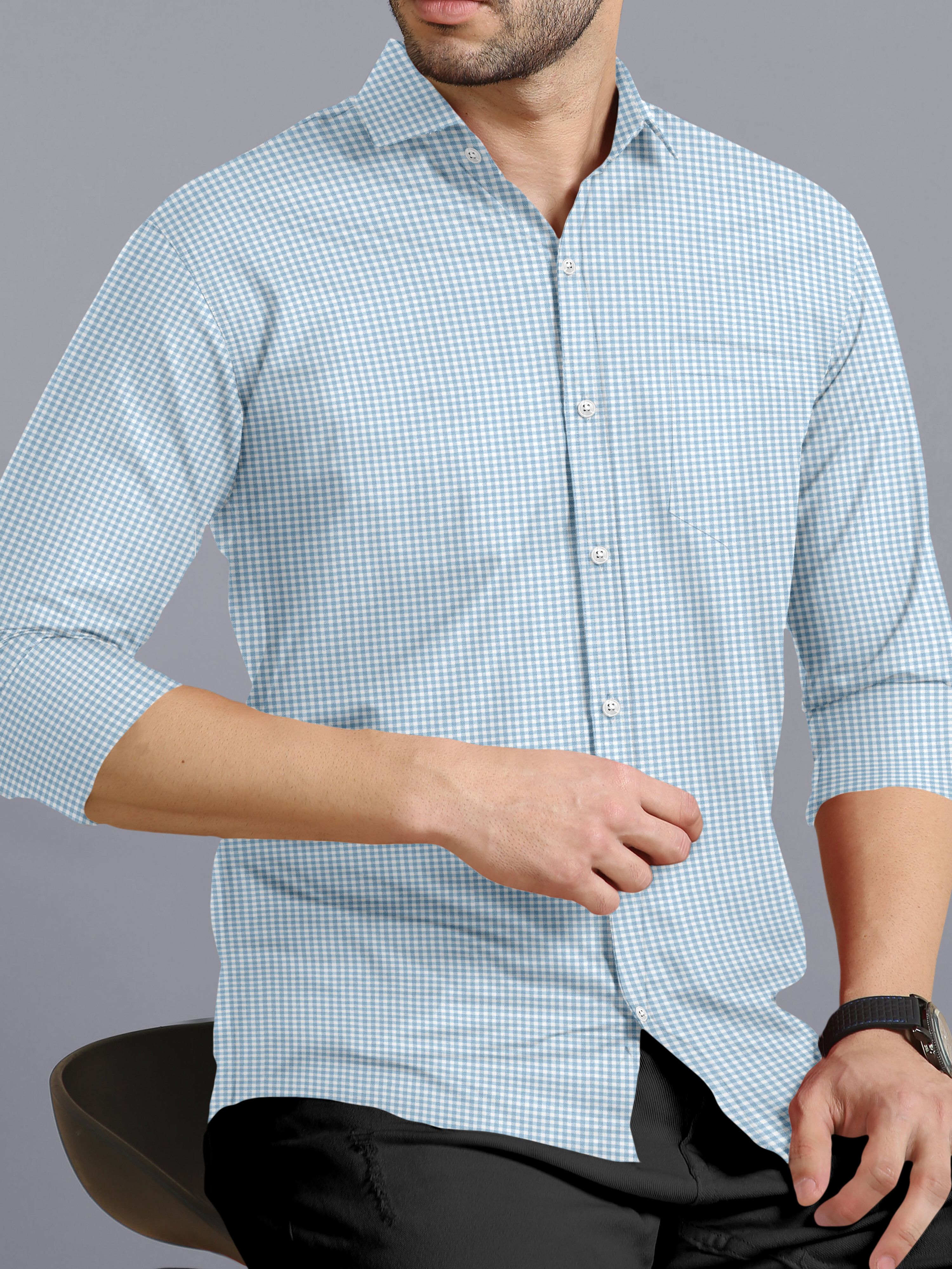 vtexx Men Regular Fit Checkered Spread Collar Casual Shirt-picture-23
