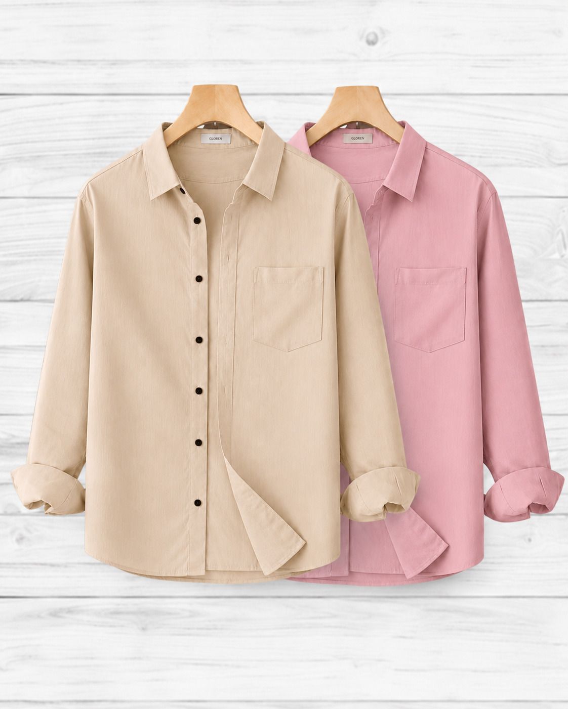 gloren Men Regular Fit Solid Spread Collar Casual Shirt-picture-1