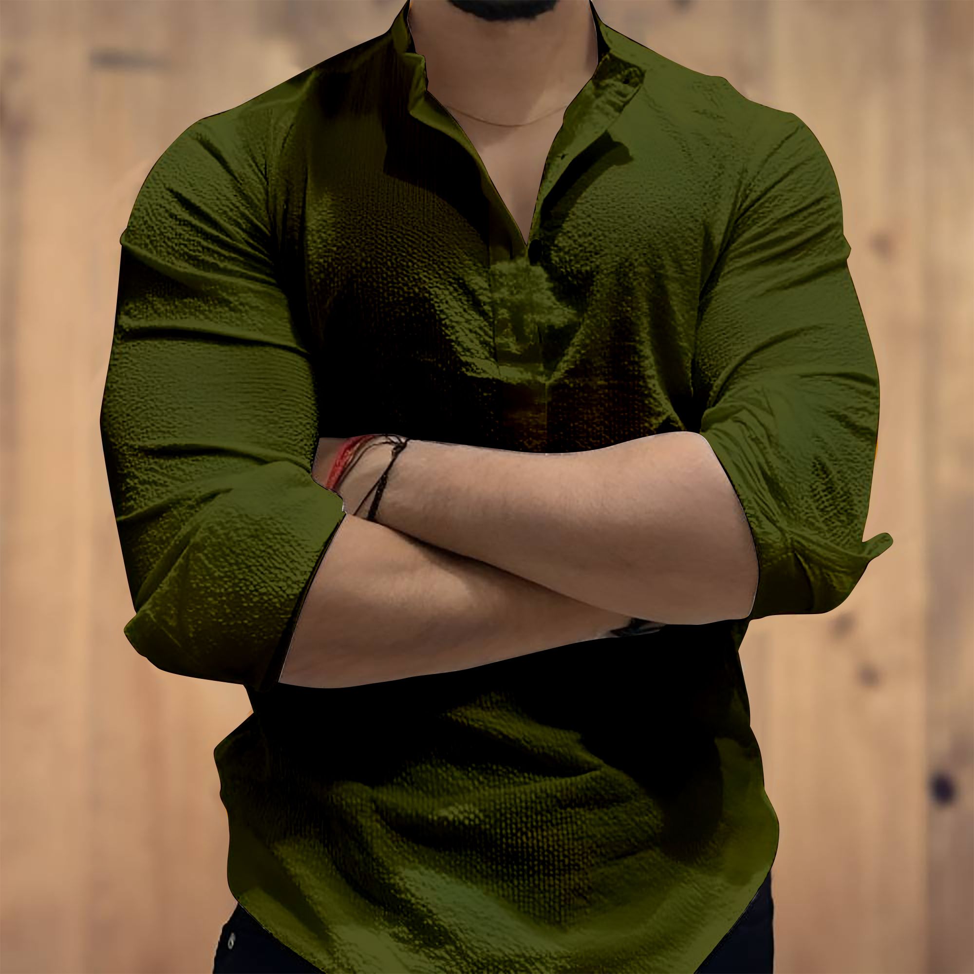 combraided Men Solid Cotton Blend Straight Kurta-picture-17