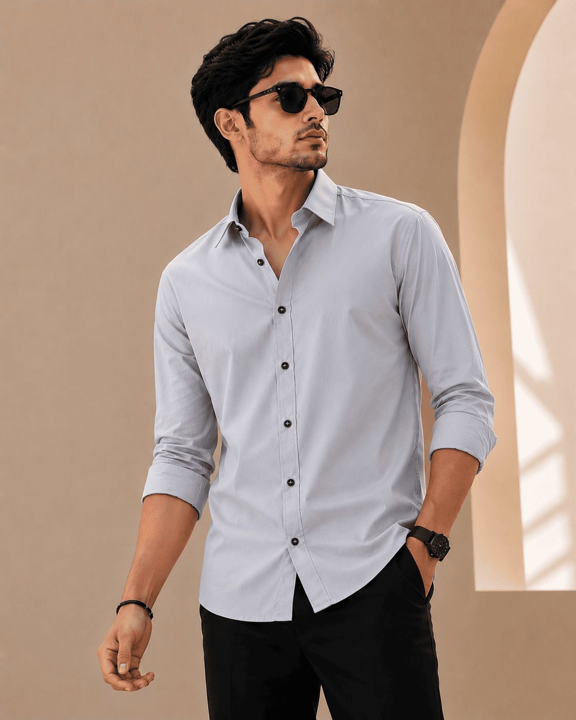buntoo Men Regular Fit Solid Button Down Collar Casual Shirt-picture-14