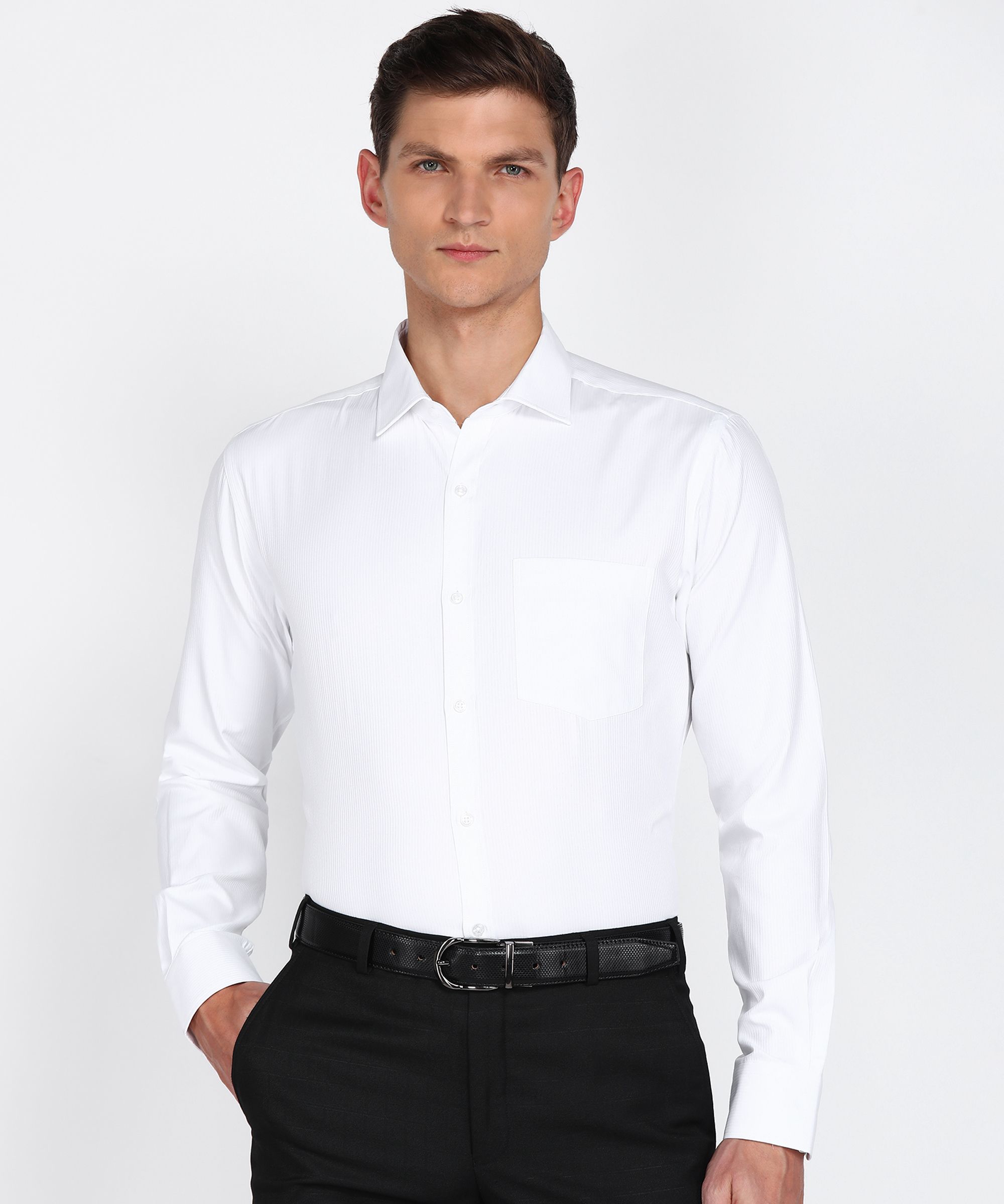 park avenue Men Slim Fit Solid Formal Shirt-picture-16