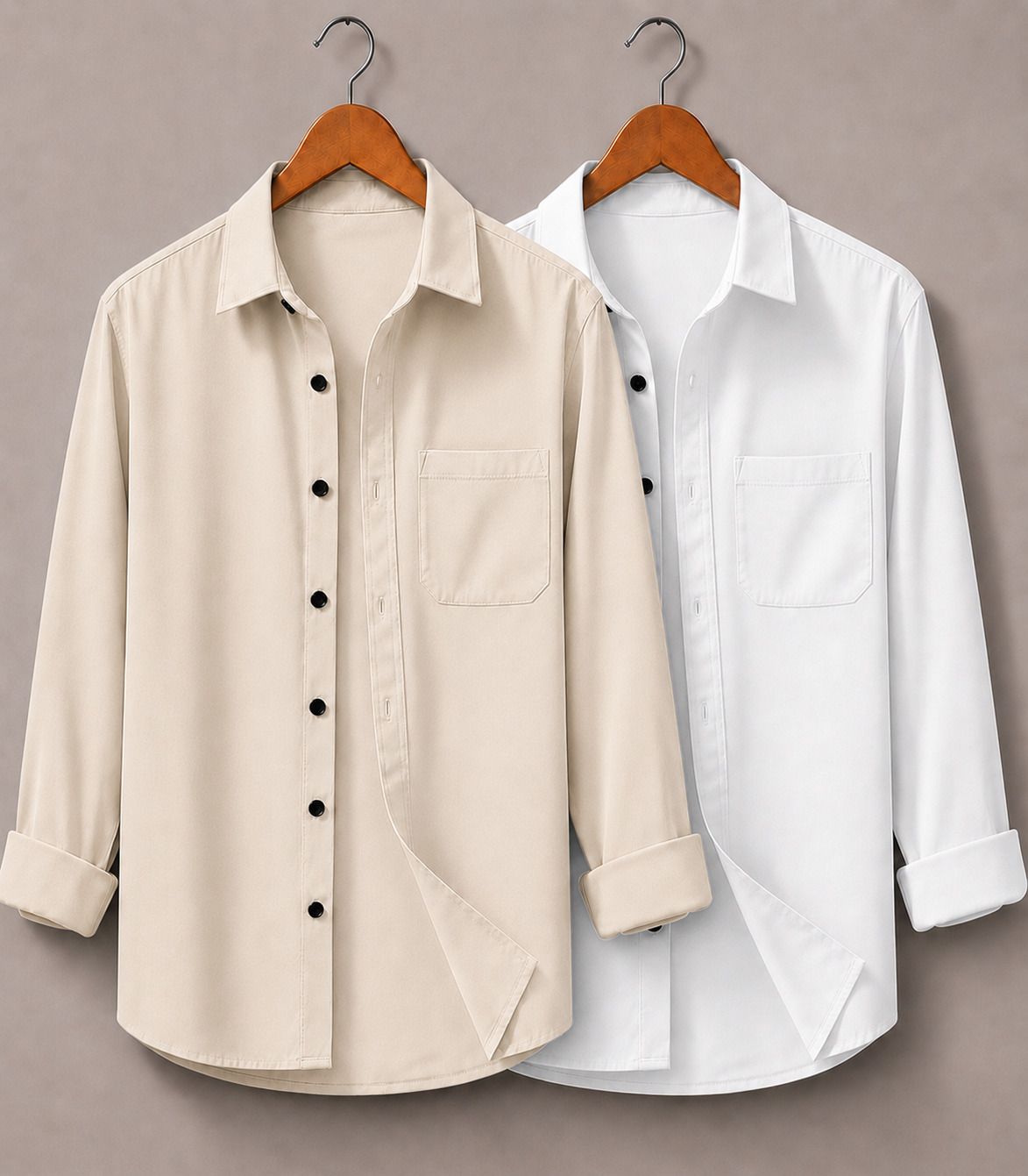 mozero Men Regular Fit Solid Spread Collar Casual Shirt-picture-18