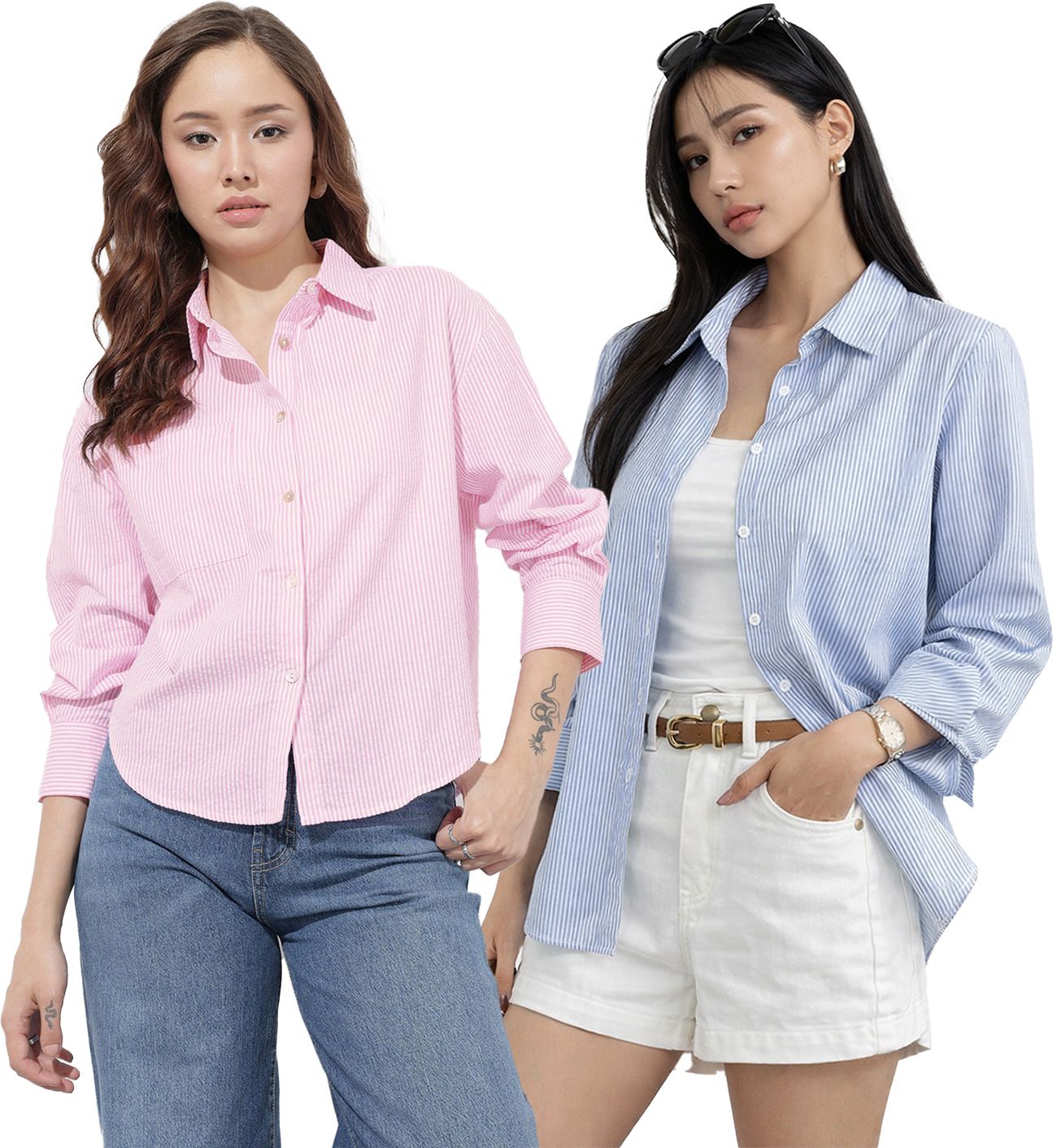 srbcorporation Women Regular Fit Striped Spread Collar Casual Shirt-picture-16