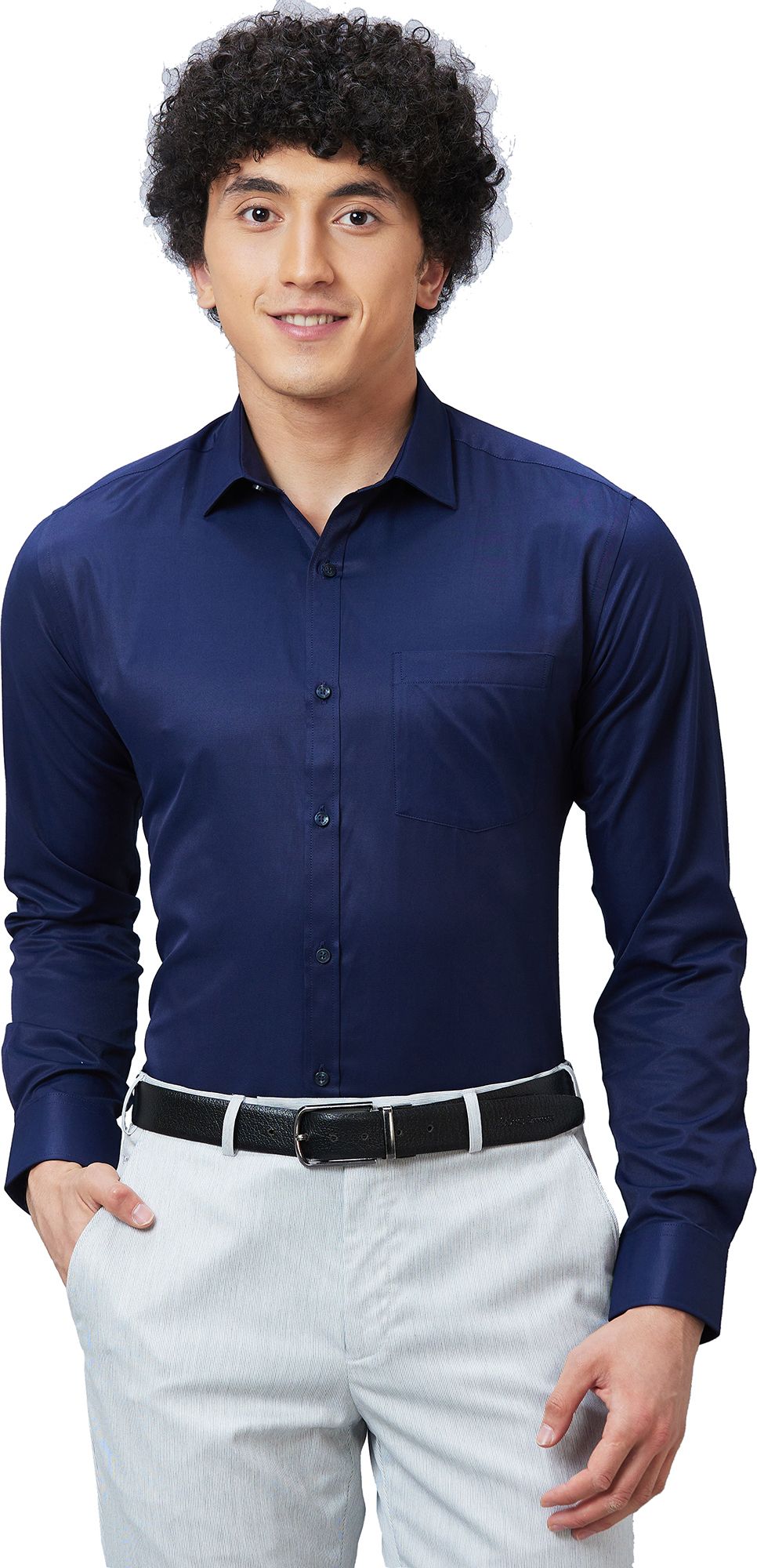 park avenue Men Slim Fit Solid Spread Collar Formal Shirt-picture-18