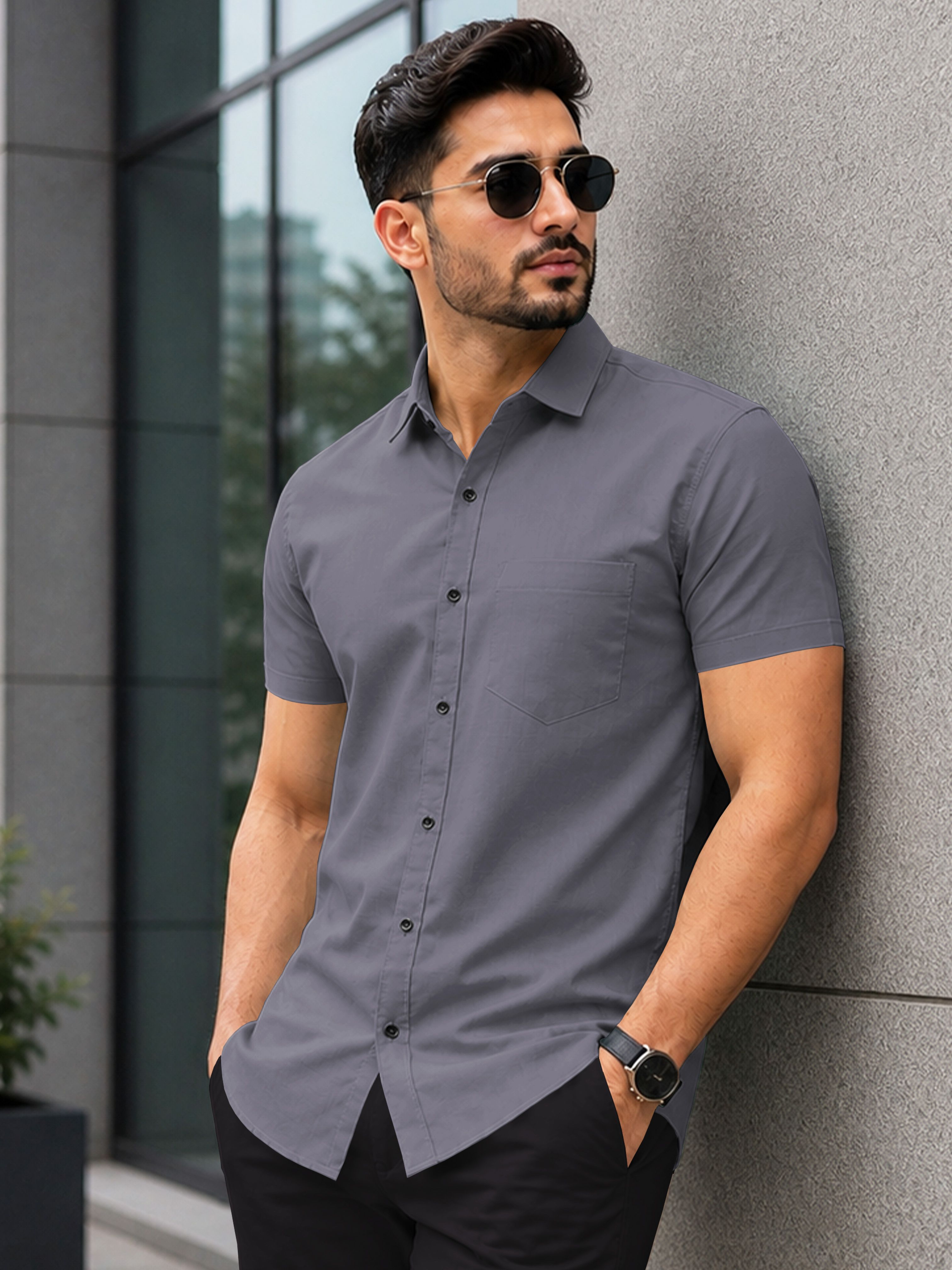 vebnor Men Regular Fit Solid Casual Shirt-picture-24