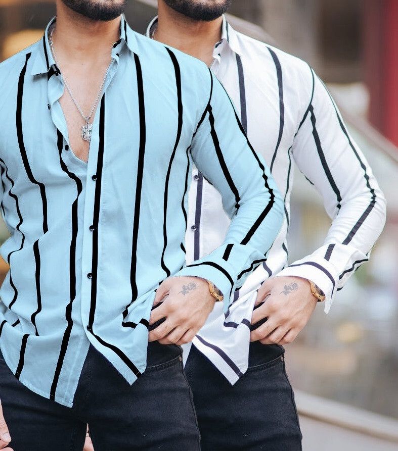 combraided Men Regular Fit Striped Spread Collar Casual Shirt-picture-21