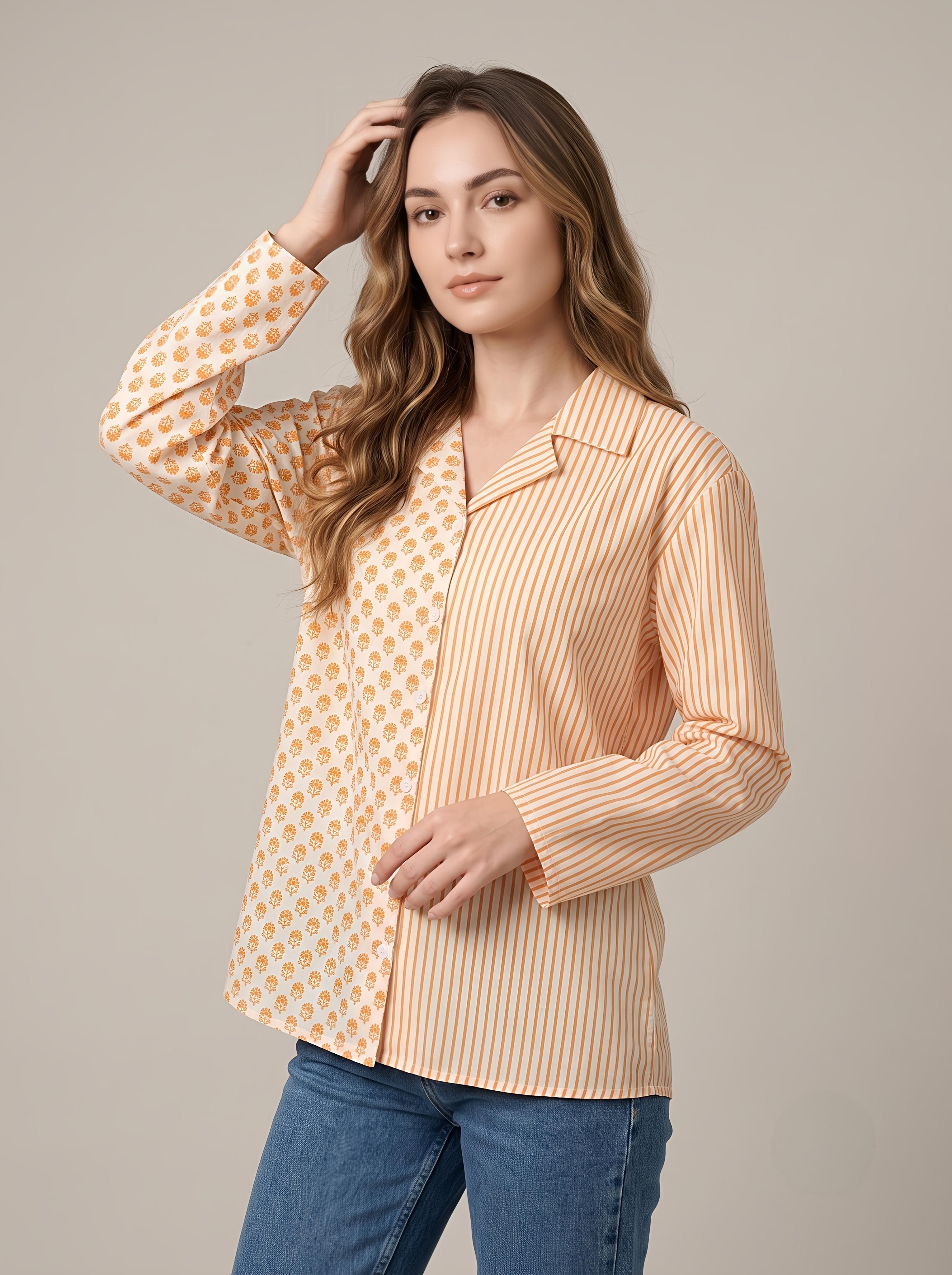 nainvish Women Comfort Fit Printed Spread Collar Casual Shirt-picture-12
