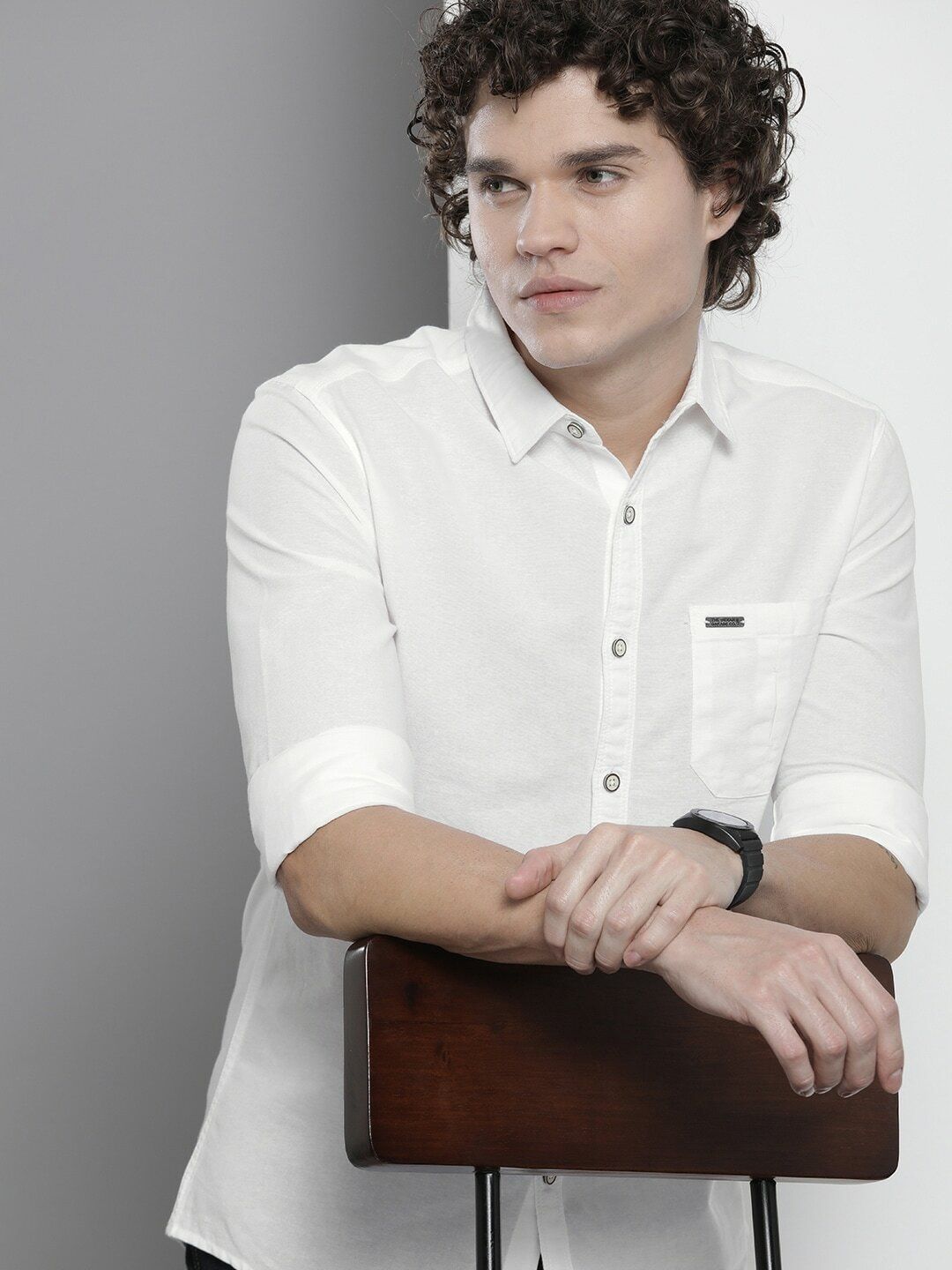 the indian garage co. Men Slim Fit Solid Casual Shirt-picture-12