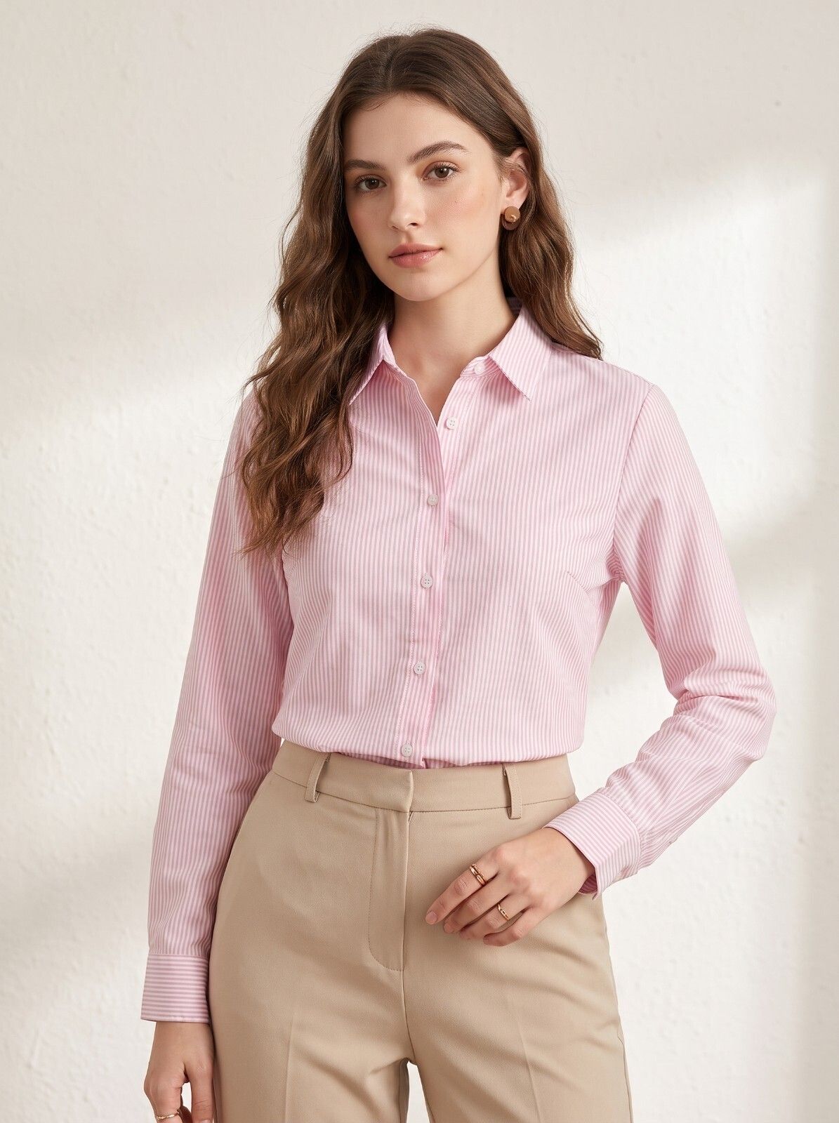 ovum Women Regular Fit Striped Spread Collar Casual Shirt-picture-34
