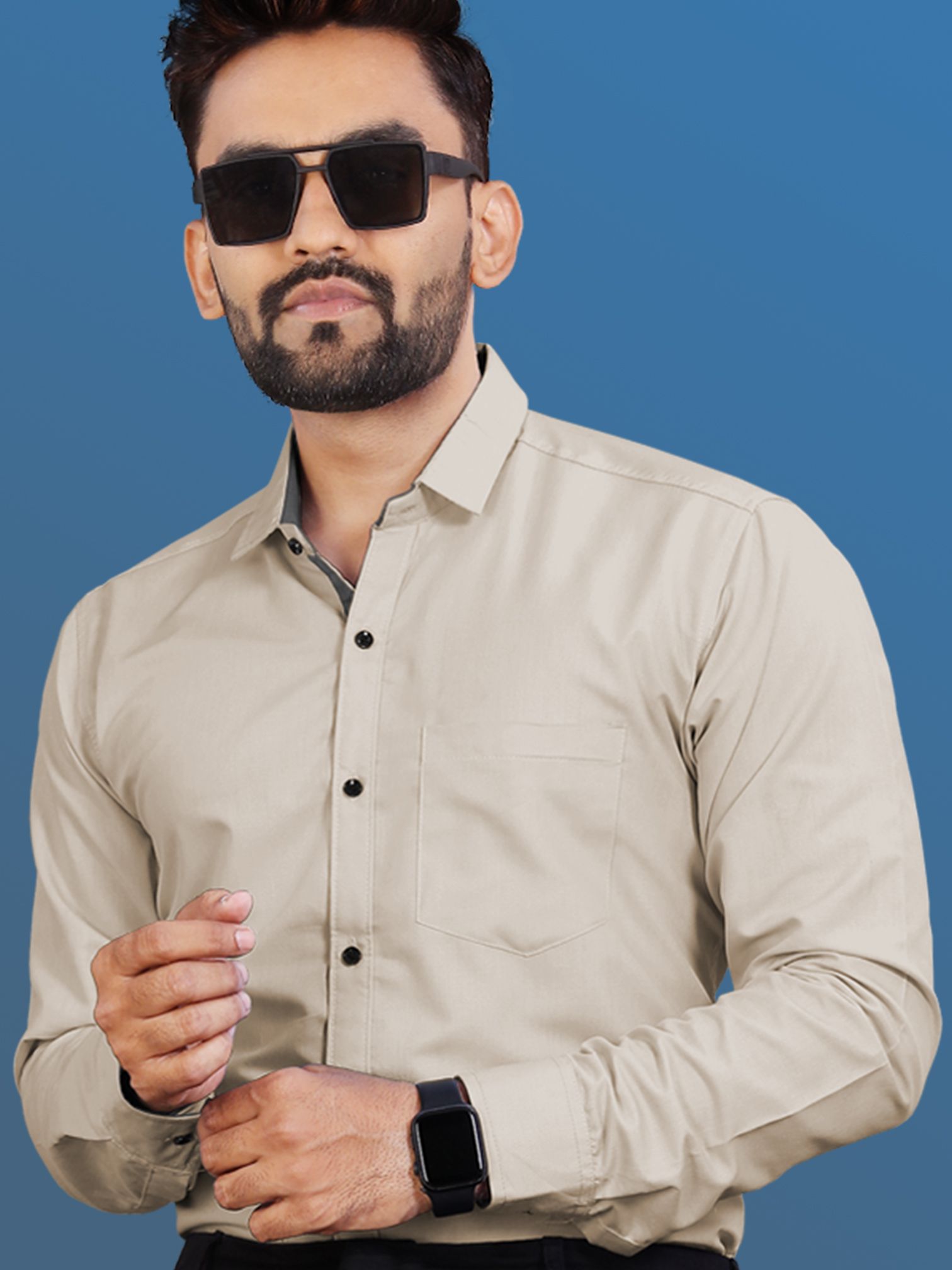 vebnor Men Regular Fit Solid Button Down Collar Formal Shirt-picture-28