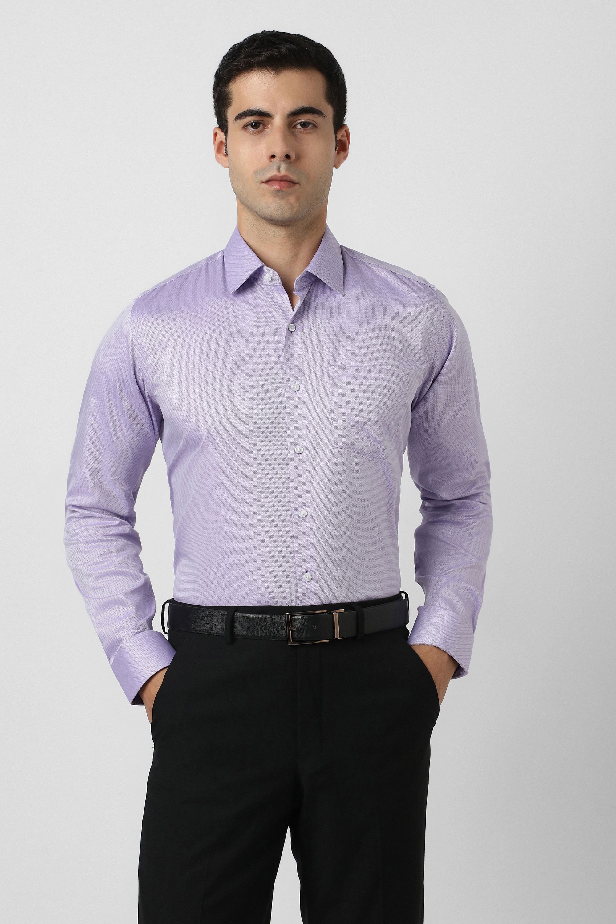 van heusen Men Slim Fit Self Design Formal Shirt-picture-13