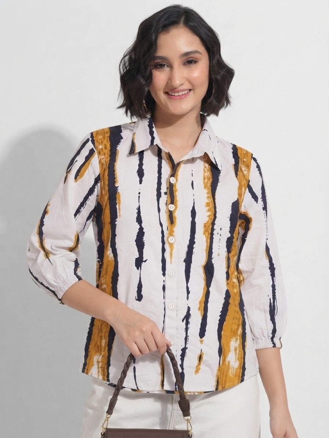 just shop Women Regular Fit Printed Spread Collar Casual Shirt-picture-9