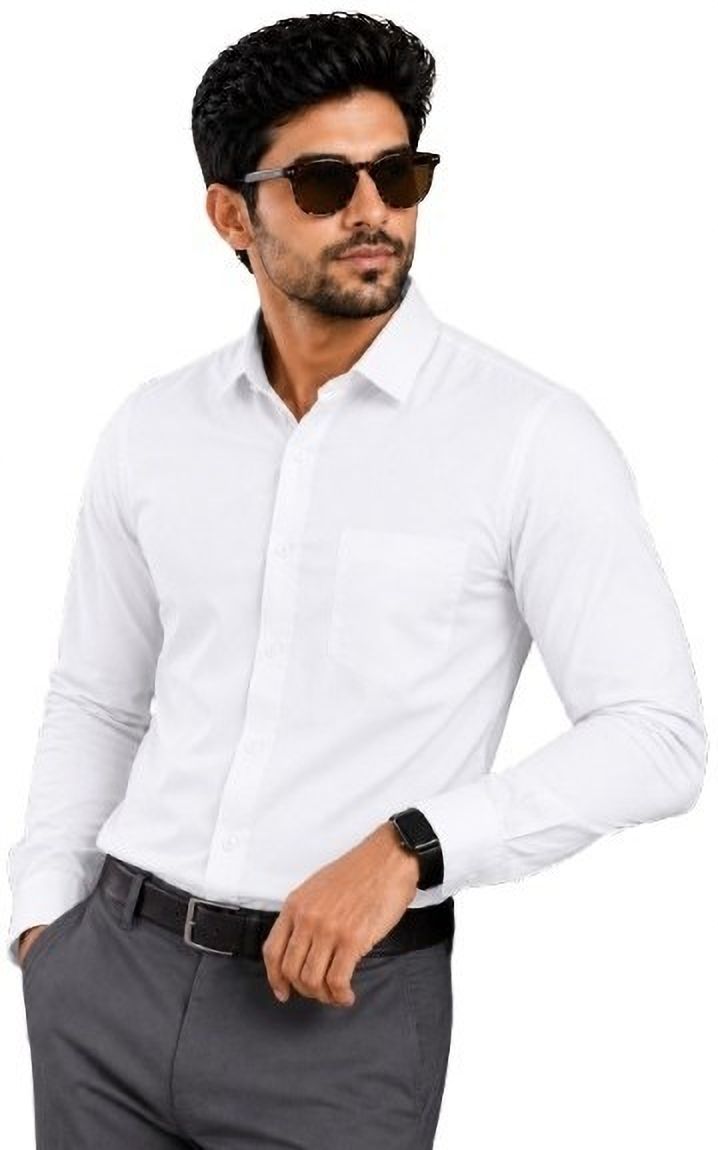 youth first Men Relaxed Fit Solid Spread Collar Formal Shirt-picture-10
