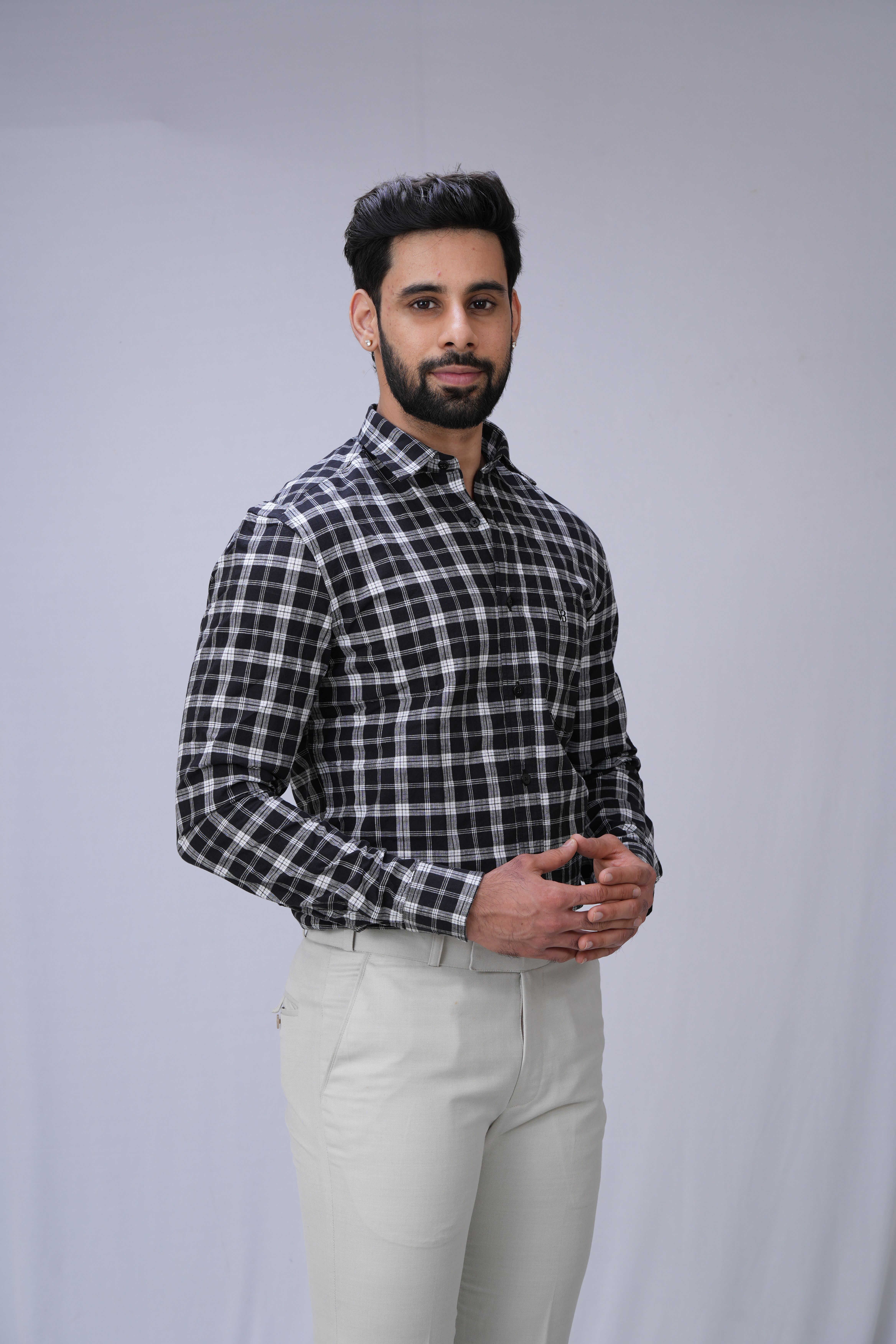 Men Regular Fit Checkered Spread Collar Casual Shirt-image-14