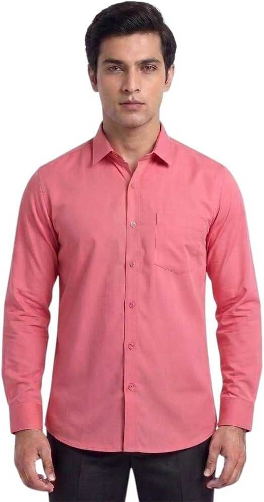 Men Regular Fit Solid Spread Collar Formal Shirt-image-10
