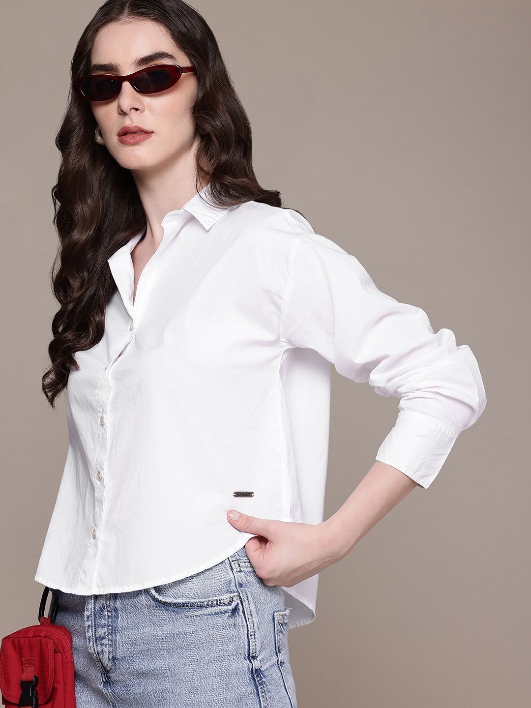 Women Oversized Fit Solid Casual Shirt-image-44