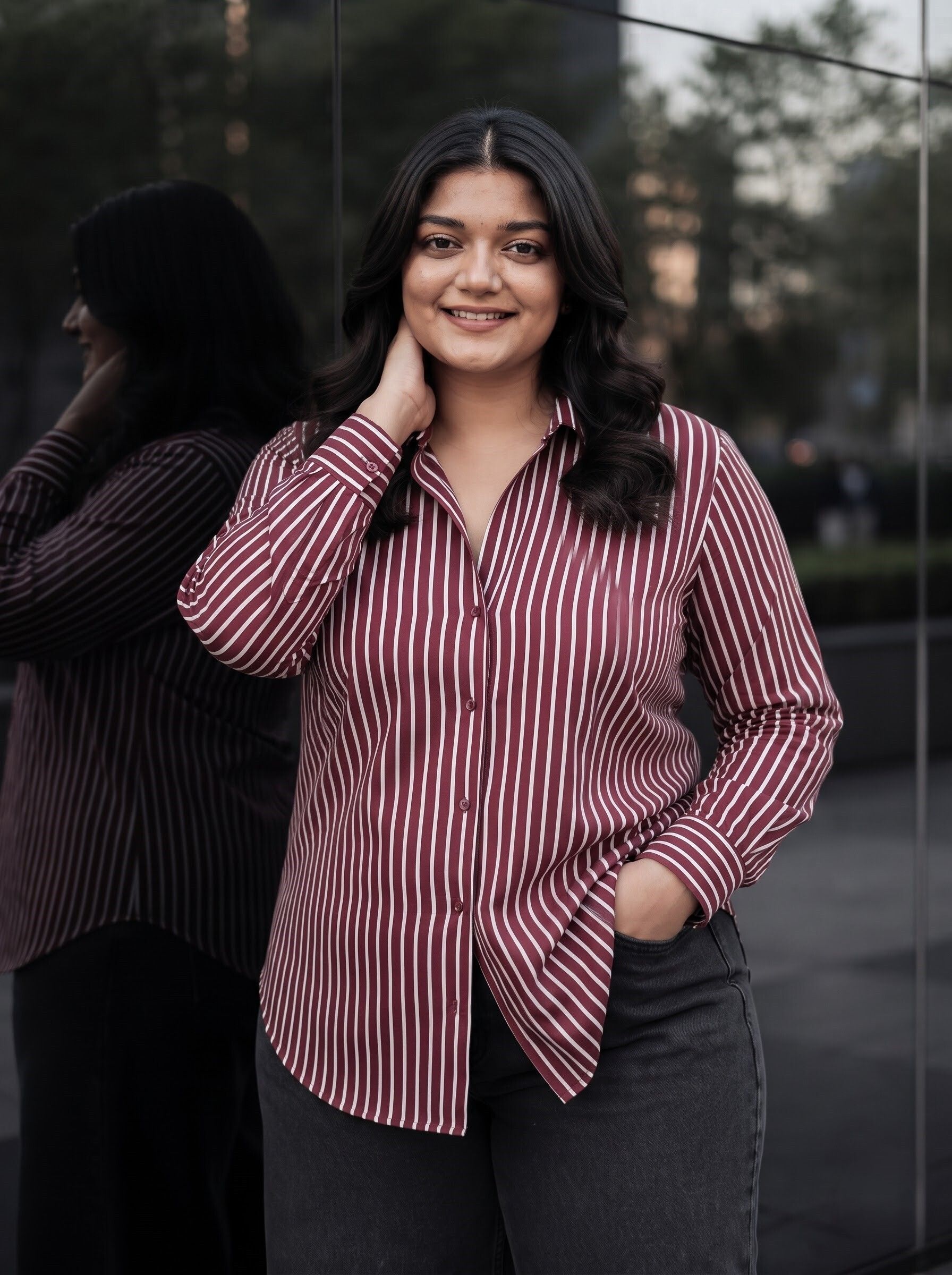 siddhant fashion Women Regular Fit Striped Spread Collar Formal Shirt-picture-19