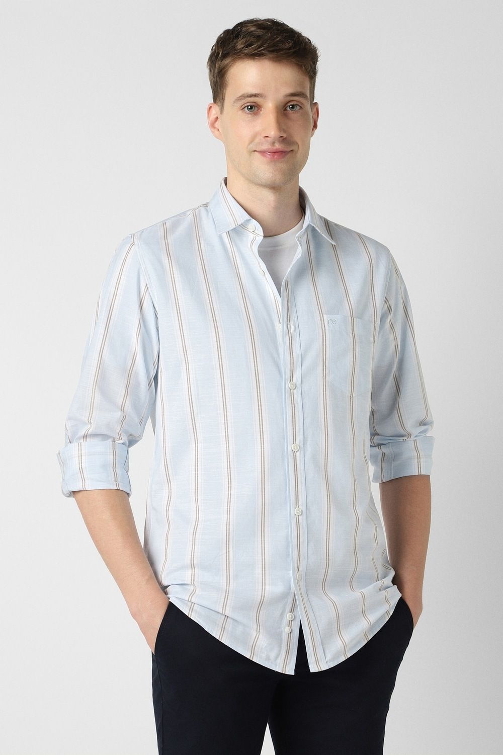peter england Men Slim Fit Striped Casual Shirt-picture-21