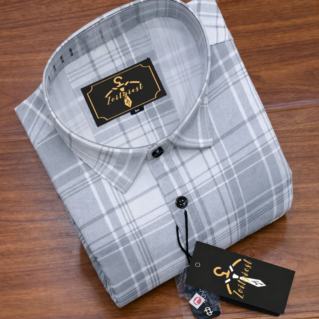 zoitgiest Men Regular Fit Checkered Cut Away Collar Casual Shirt-picture-10