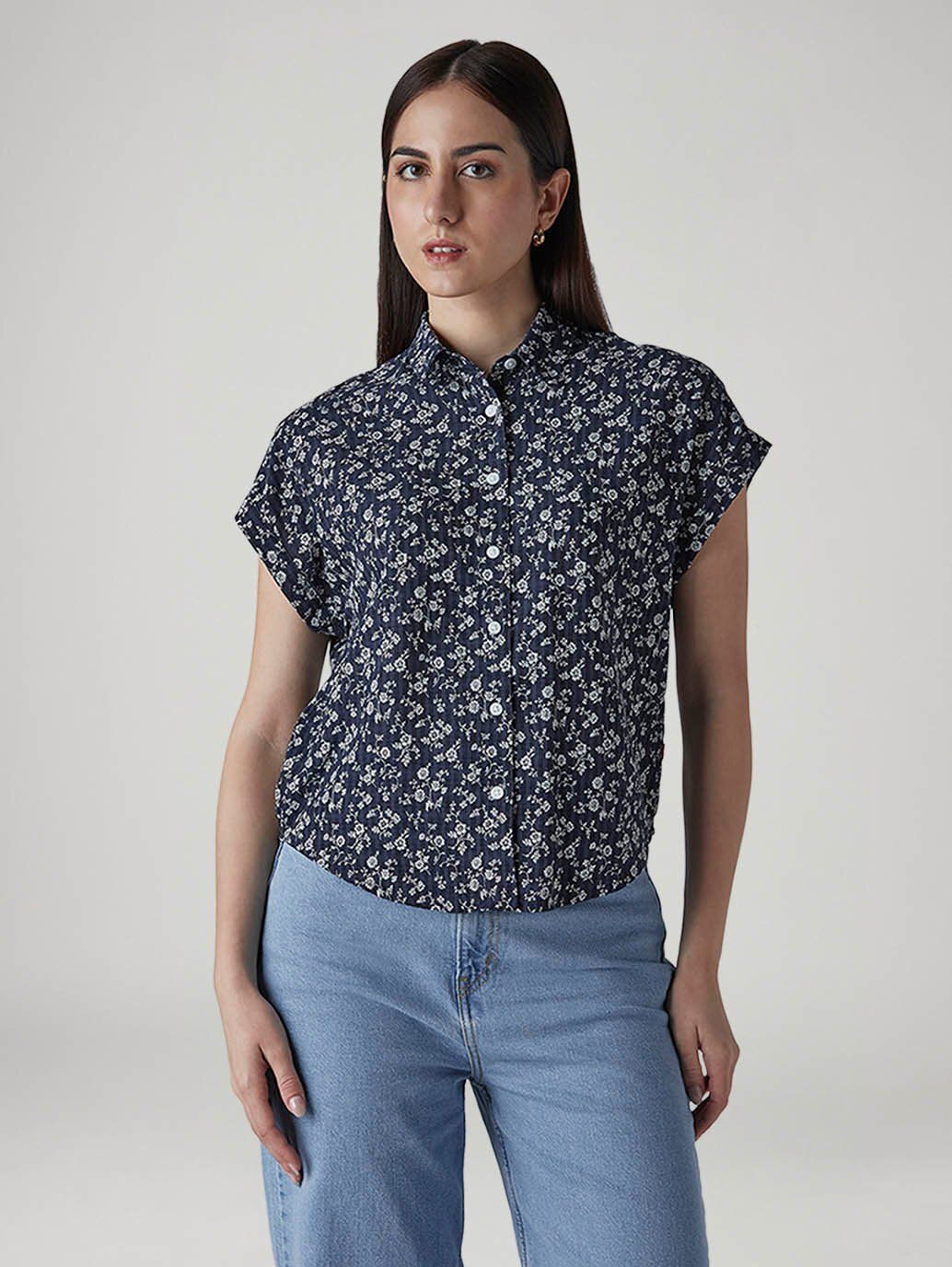 levi's Women Regular Fit Floral Print Spread Collar Casual Shirt-picture-14