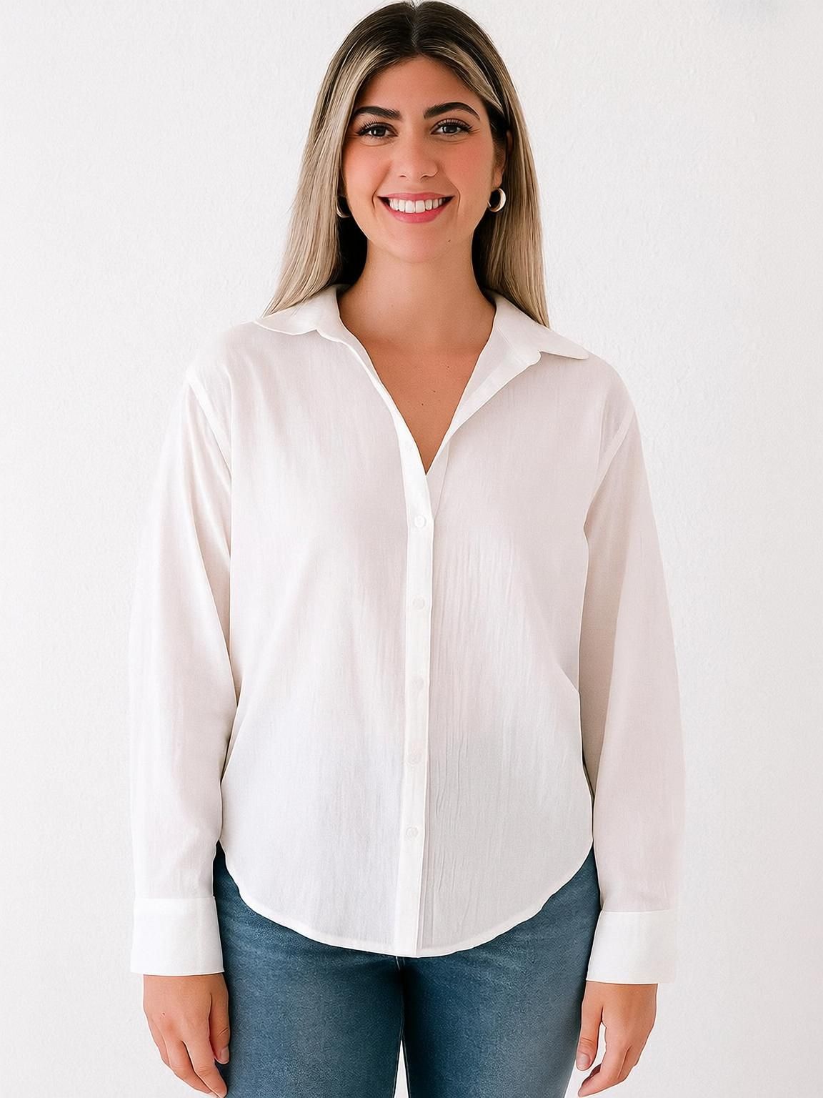 kashian Women Regular Fit Solid Spread Collar Casual Shirt-picture-10