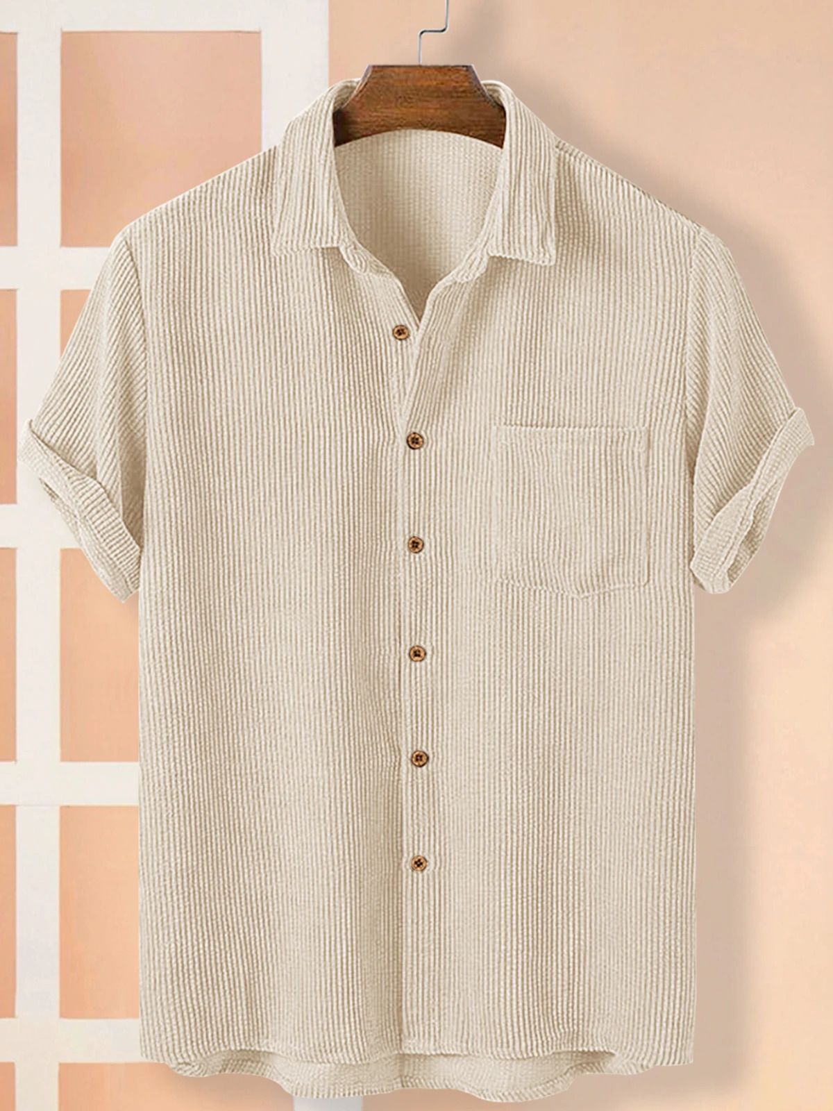 eyebogler Men Regular Fit Self Design Spread Collar Casual Shirt-picture-49