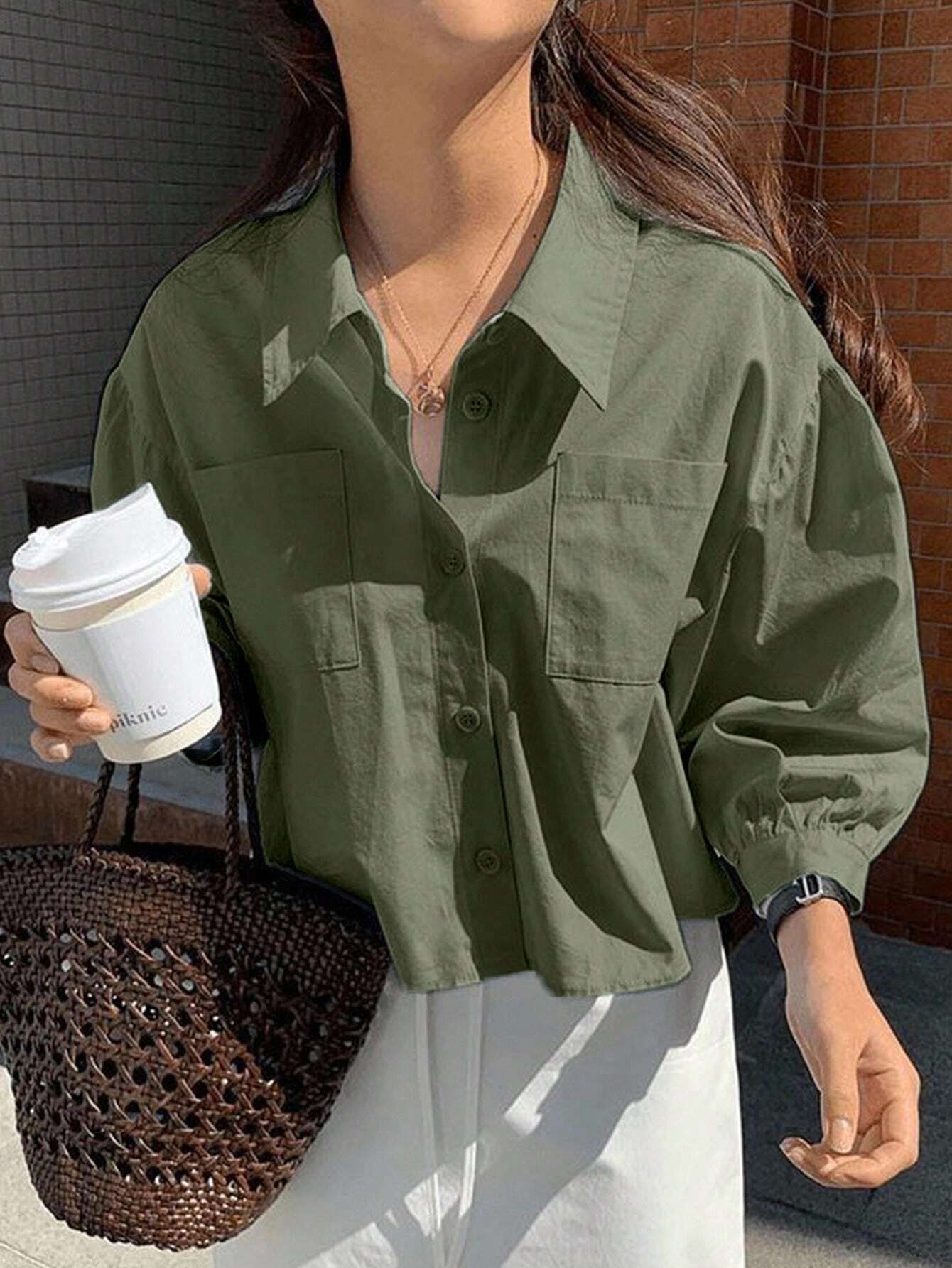 zilcon Women Regular Fit Solid Spread Collar Casual Shirt-picture-10