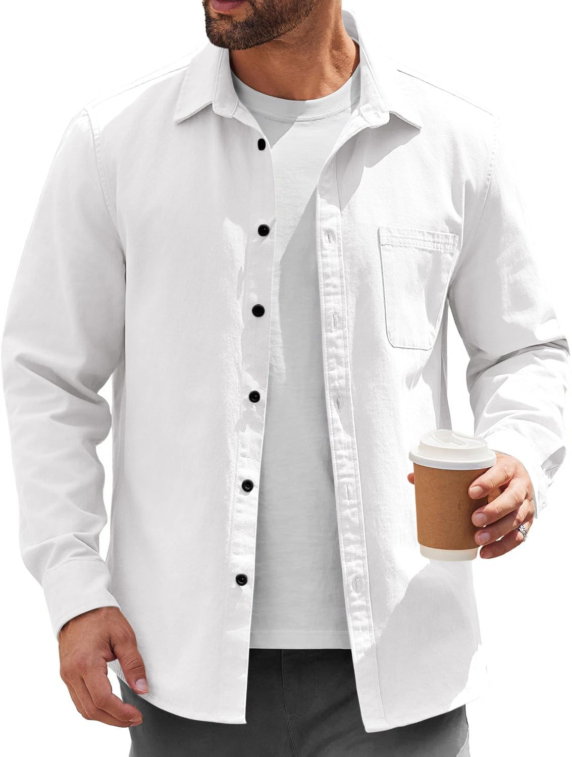 bellstone Men Relaxed Fit Fit Solid Spread Collar Casual Shirt-picture-31