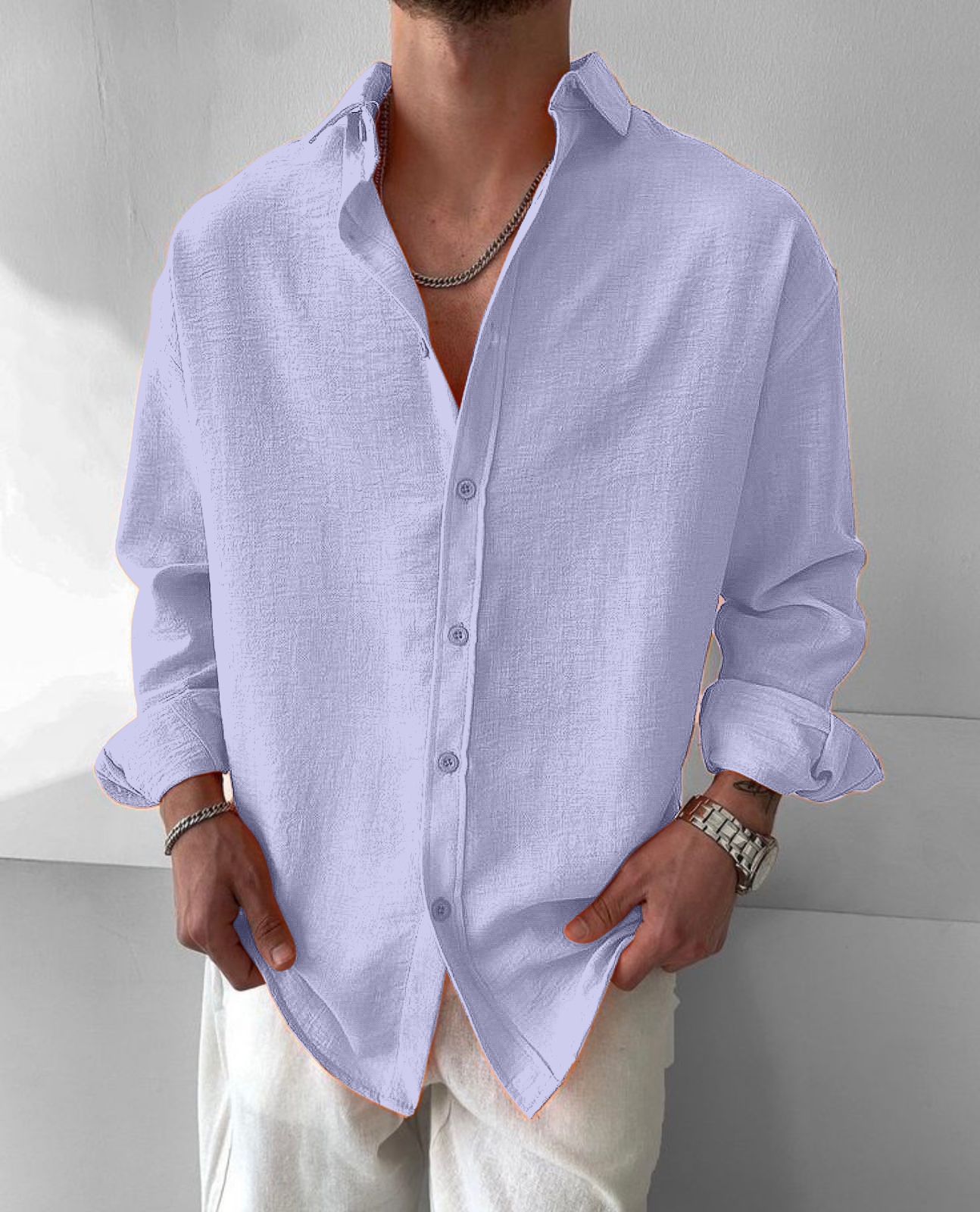 jackbella Men Regular Fit Self Design Spread Collar Casual Shirt-picture-16