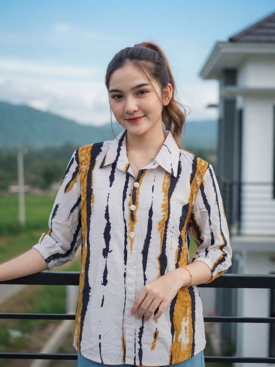 onaya fashion Women Regular Fit Printed Spread Collar Casual Shirt-picture-34