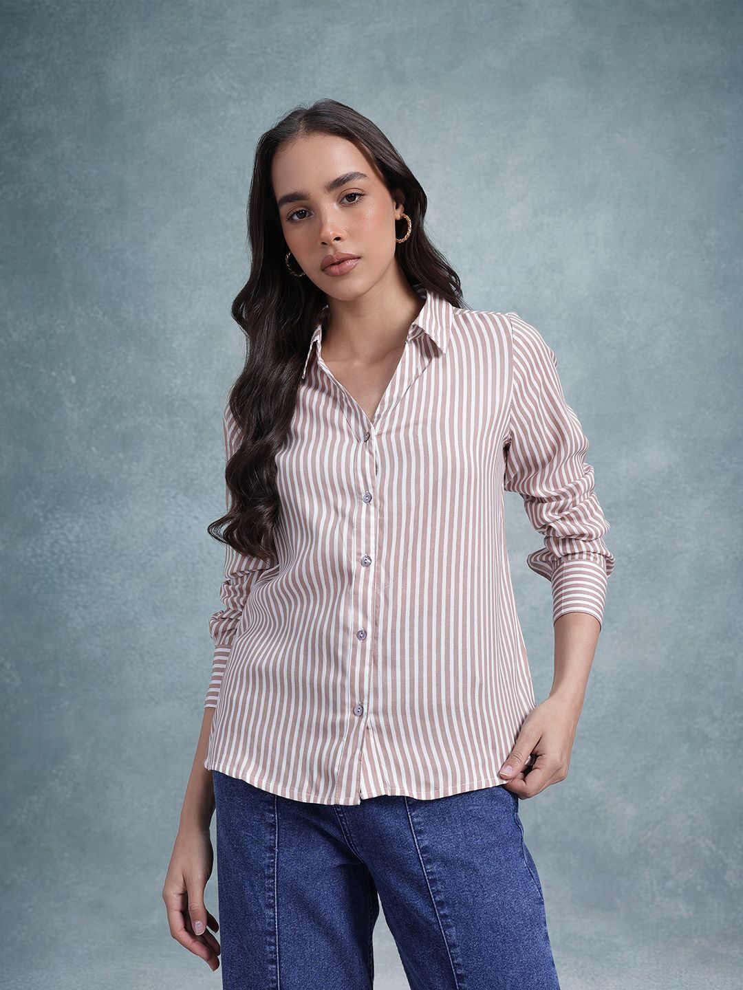 Women Regular Fit Striped Casual Shirt