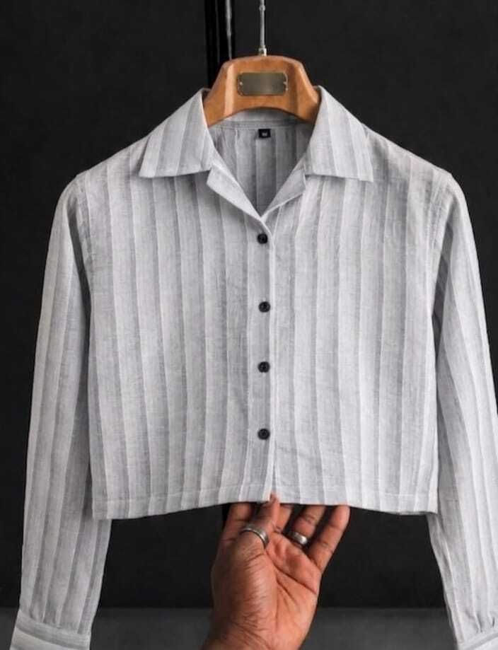lookrange Women Relaxed Fit Striped Spread Collar Casual Shirt-picture-19