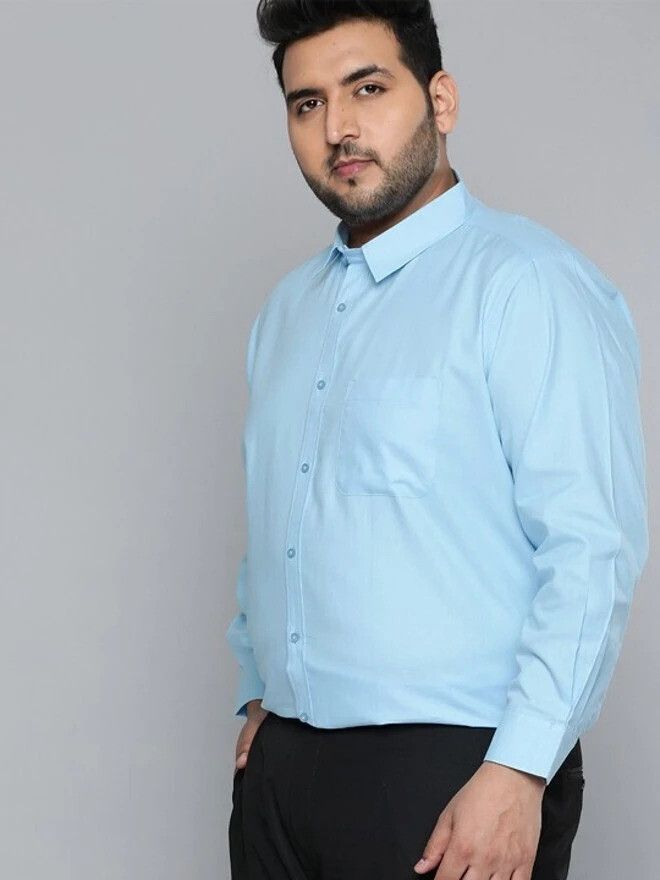 metronaut plus Men Regular Fit Solid Spread Collar Formal Shirt-picture-23