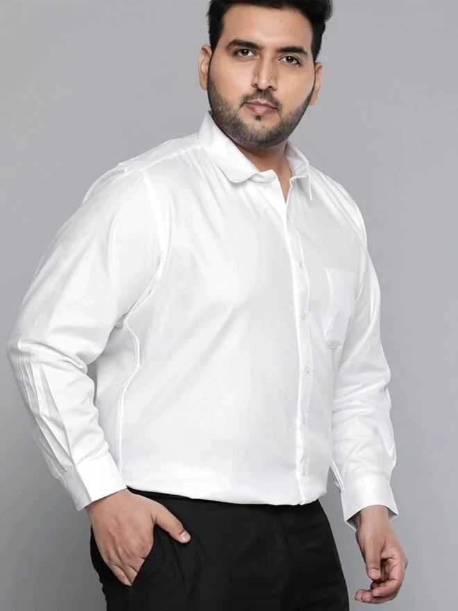 Men Regular Fit Solid Spread Collar Formal Shirt-image-7