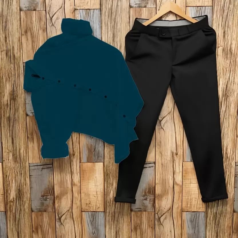 Men Cotton Blend Shirt Pant Set-image-27