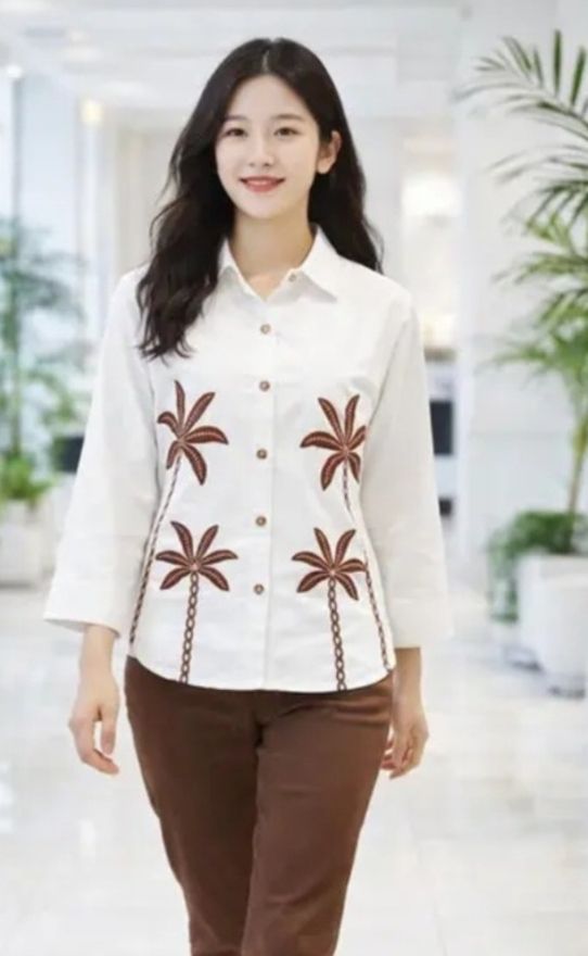 Women Regular Fit Embroidered Spread Collar Casual Shirt-image-41