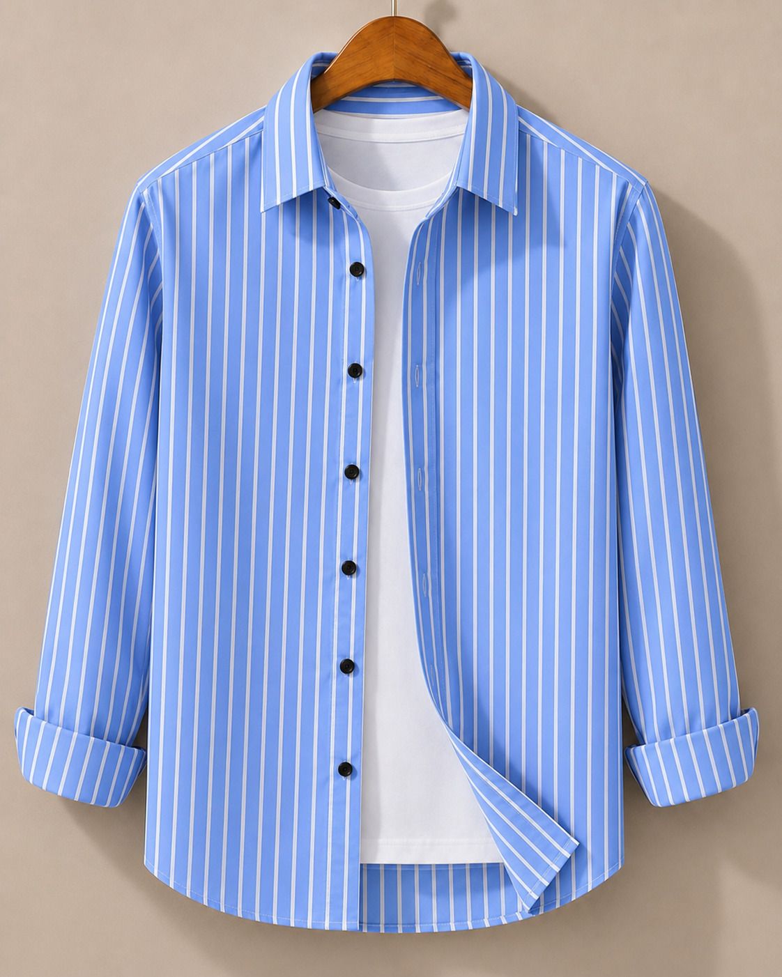 jackbella Men Regular Fit Striped Spread Collar Casual Shirt-picture-10