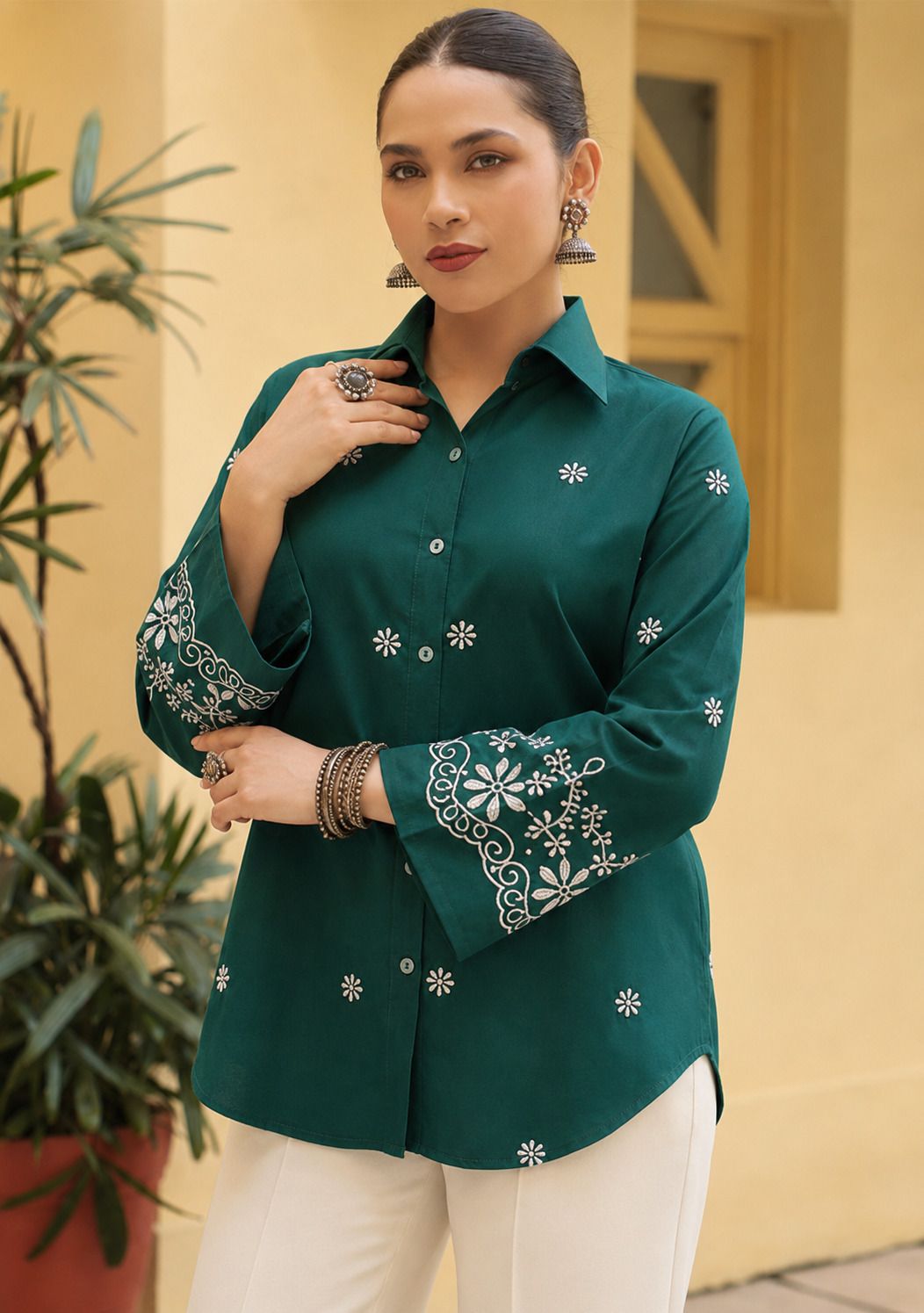 Women Regular Fit Solid Spread Collar Casual Shirt-image-41