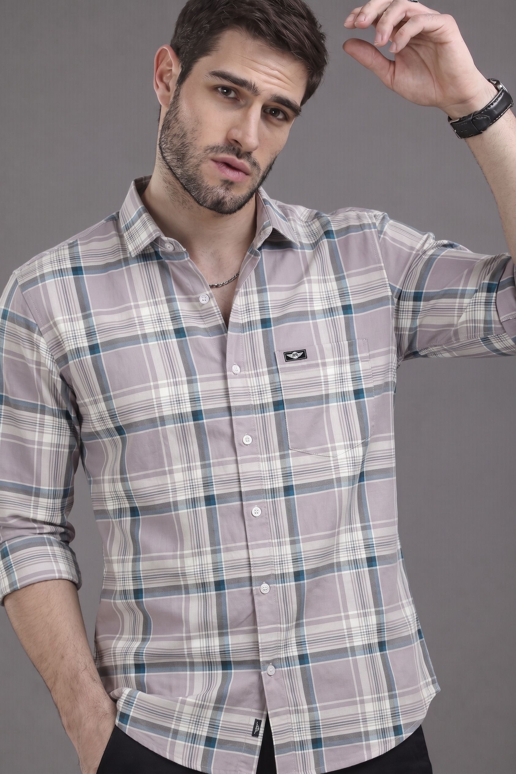 Men Regular Fit Checkered Spread Collar Casual Shirt-image-27