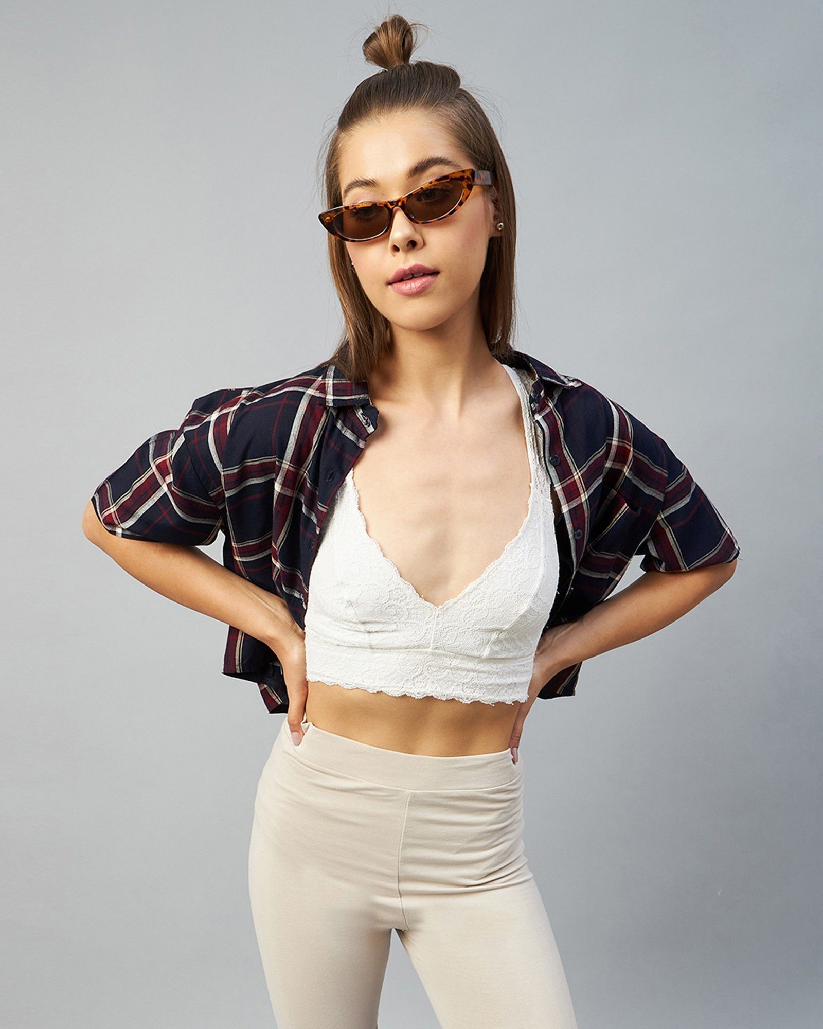 chimpaaanzee Women Regular Fit Checkered Spread Collar Casual Shirt-picture-24