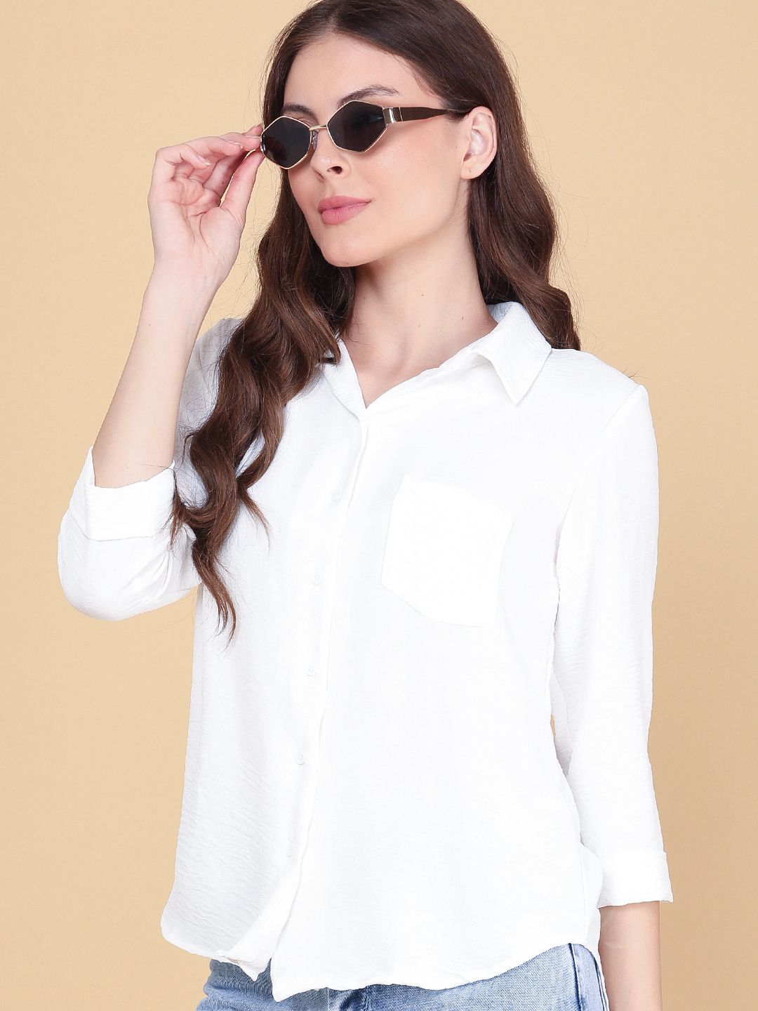 limeroad Women Regular Fit Solid Spread Collar Formal Shirt-picture-19