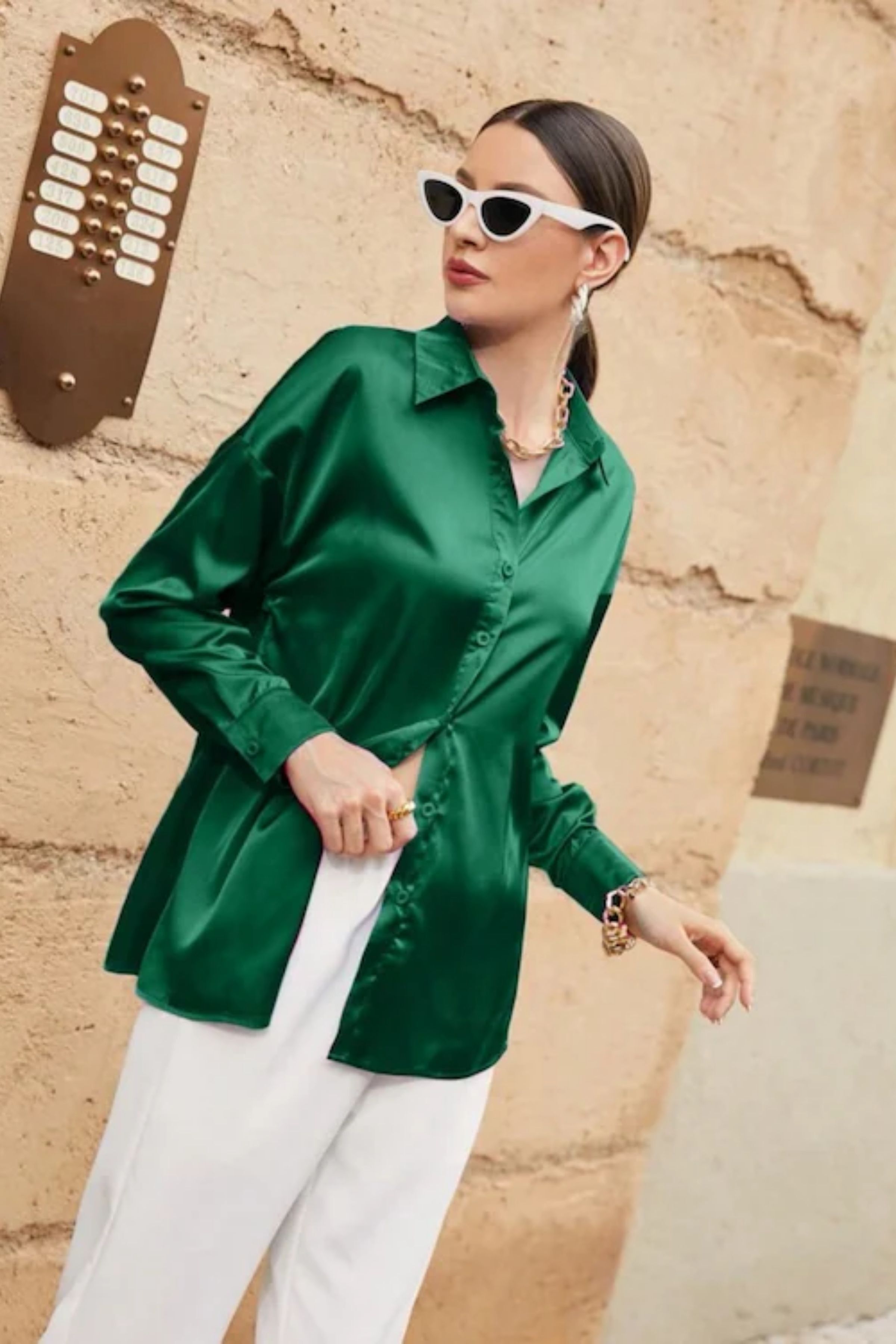 Women Regular Fit Solid Spread Collar Casual Shirt-image-32