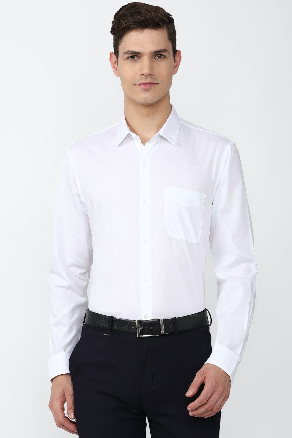 peter england Men Slim Fit Solid Spread Collar Formal Shirt-picture-22