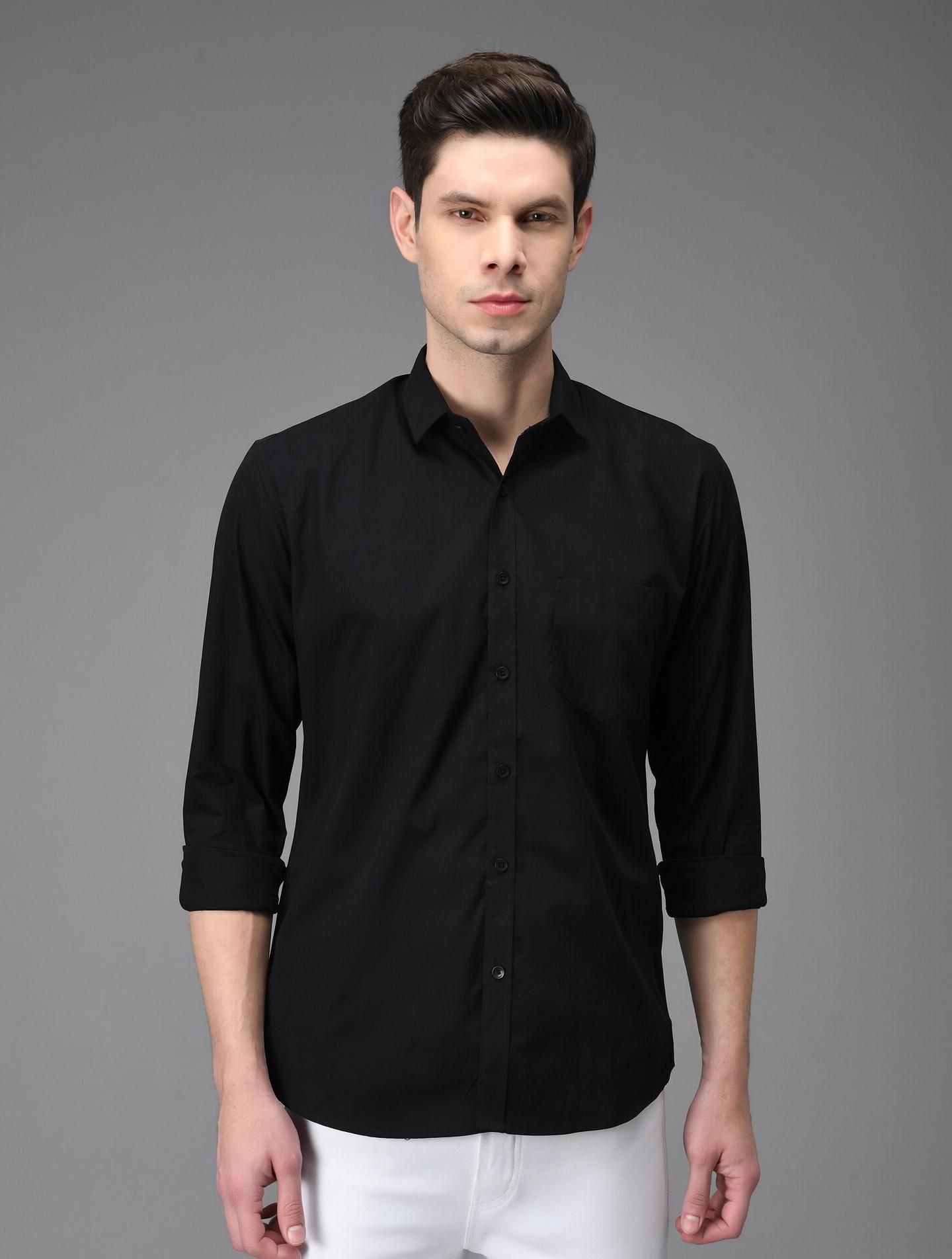 kibit Men Slim Fit Solid Slim Collar Casual Shirt-picture-25