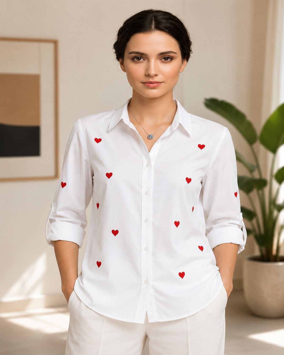 tinz Women Regular Fit Printed Cut Away Collar Casual Shirt-picture-40