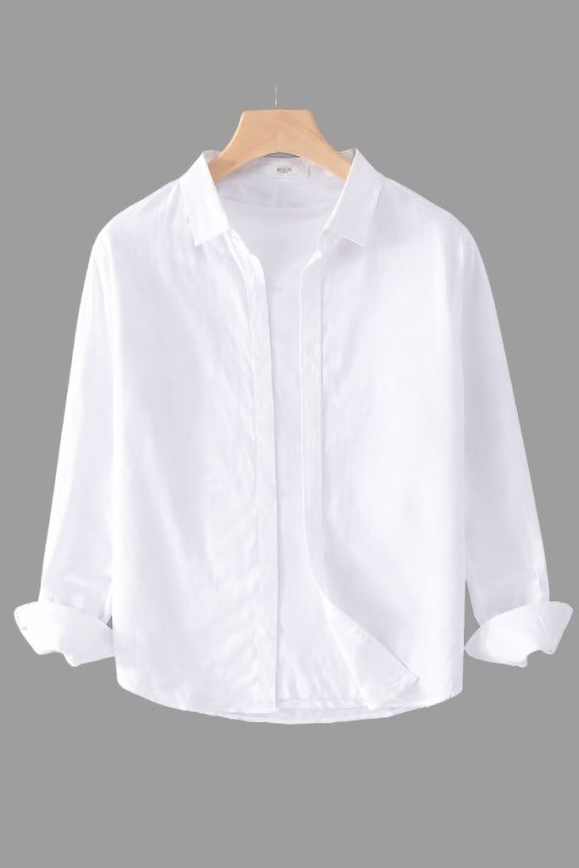 torontocn Men Regular Fit Solid Spread Collar Casual Shirt-picture-27