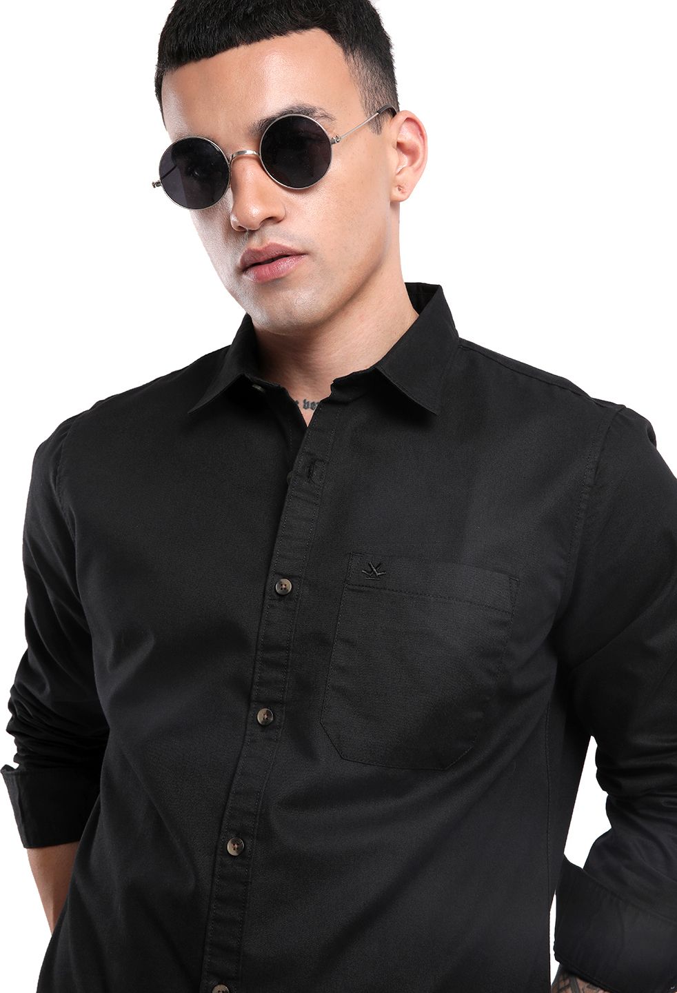 wrogn Men Regular Fit Solid Casual Shirt-picture-34