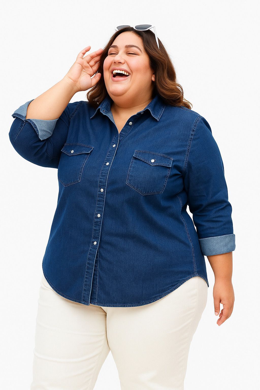 fdn Women Regular Fit Washed Slim Collar Casual Shirt-picture-14